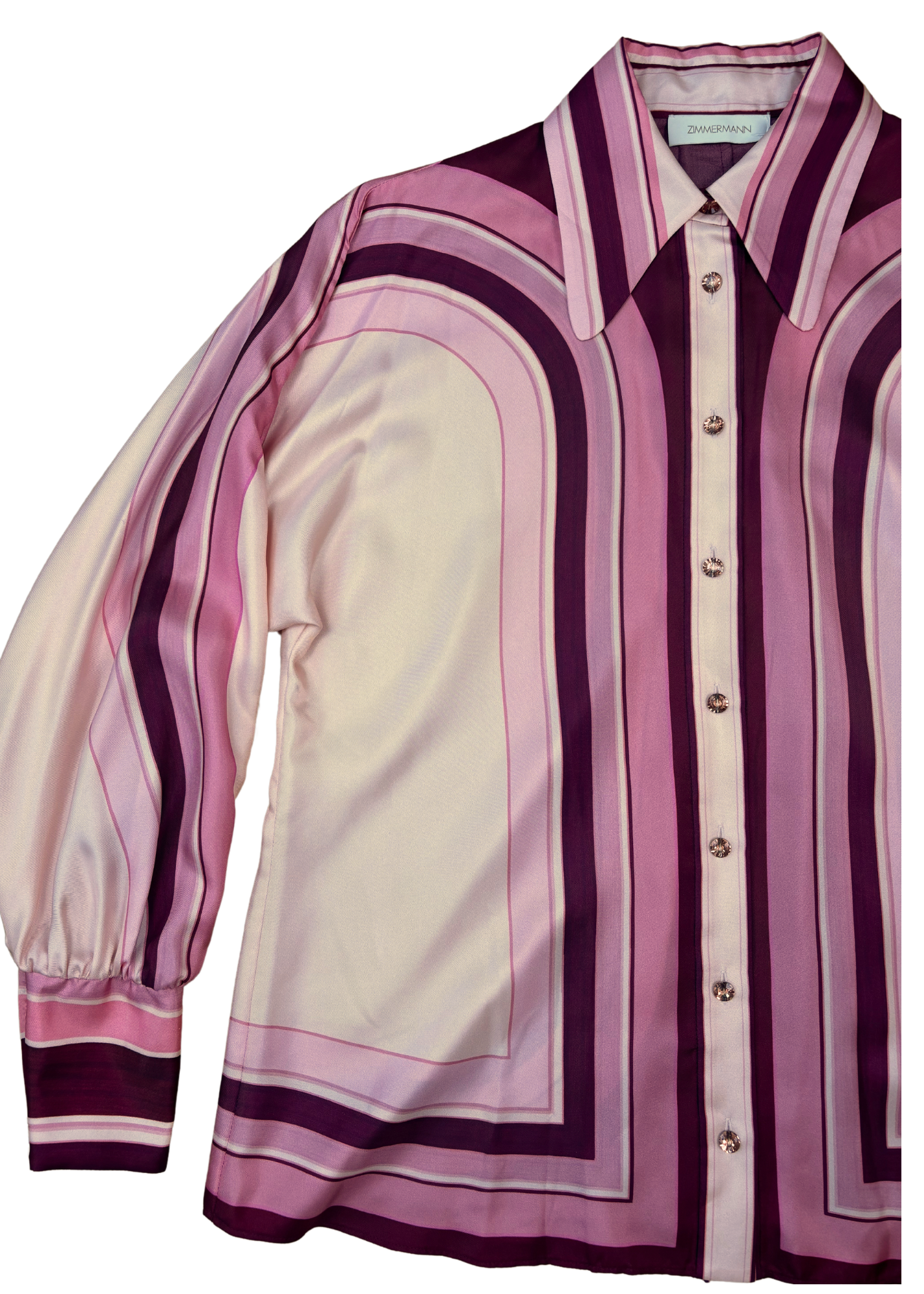 ZIMMERMANN (BNWT) Stripe Silk Button Down Shirt