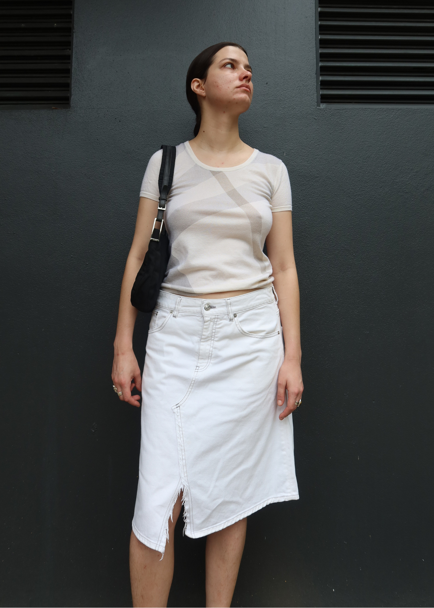 MM6 MAISON MARTIN MARGIELA Denim A-Line Midi Skirt