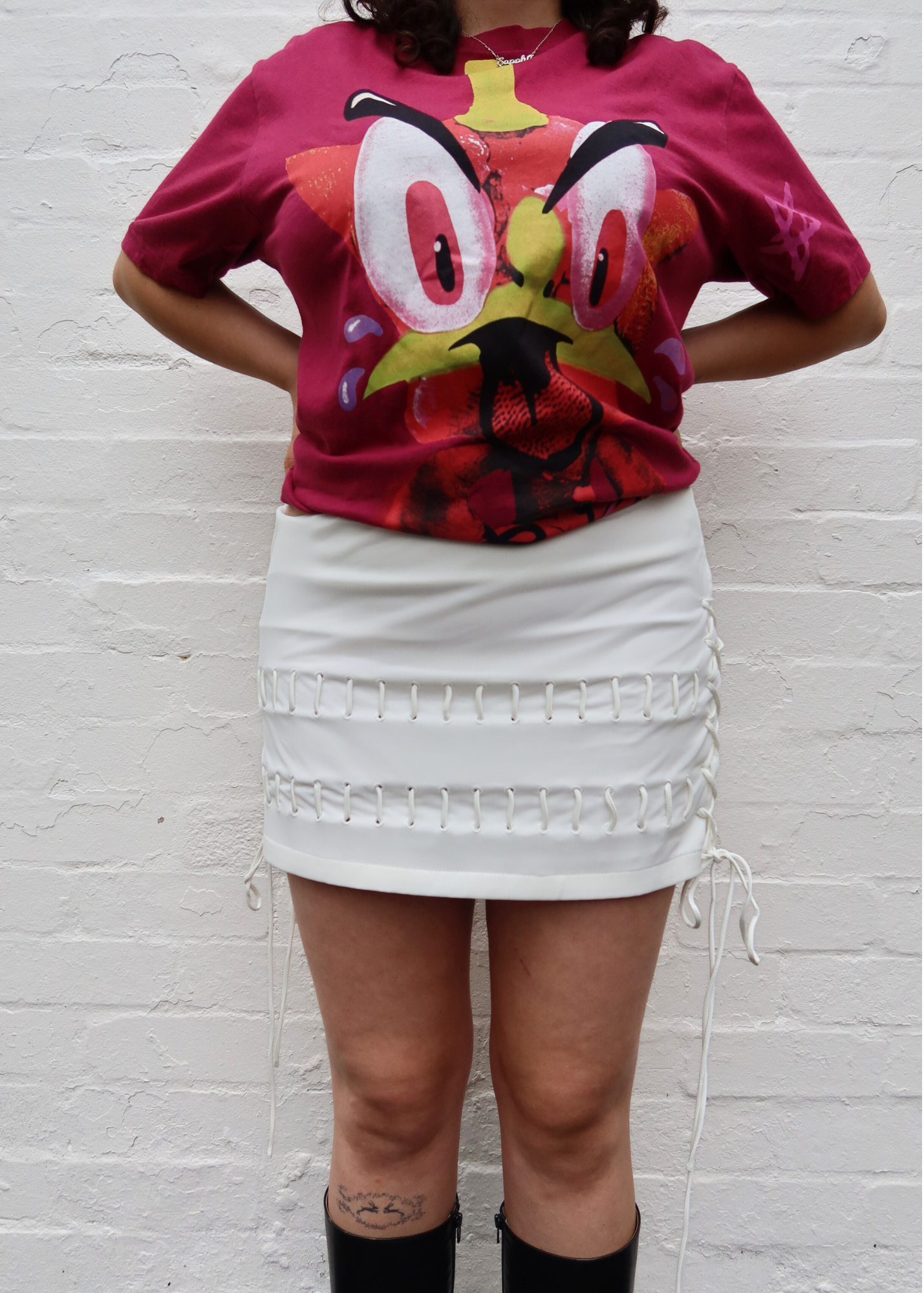 WITH JEAN (AS IS) Corset Lace Detail Mini Skirt