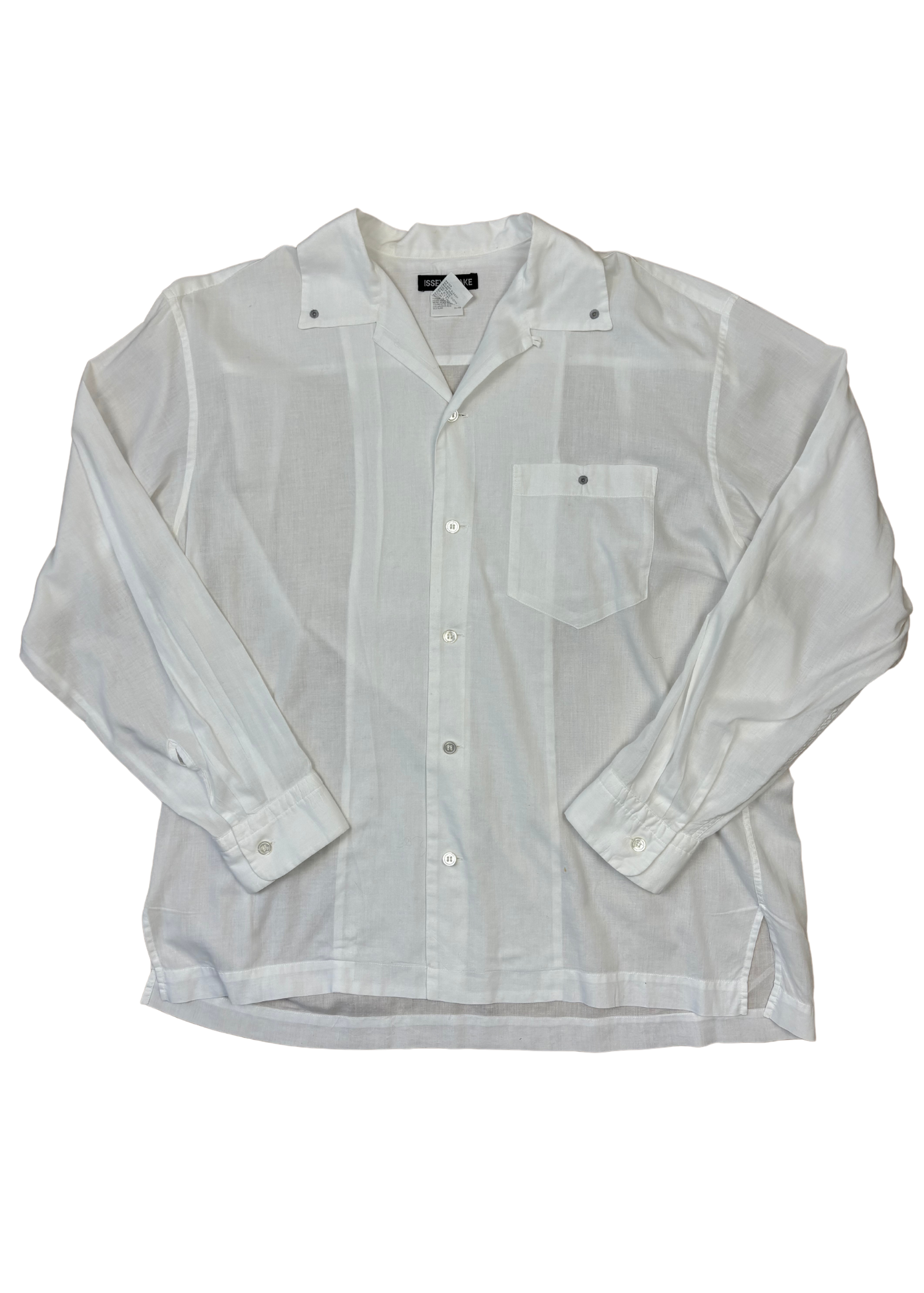 ISSEY MIYAKE (AS IS) White Semi Sheer Button Down Shirt