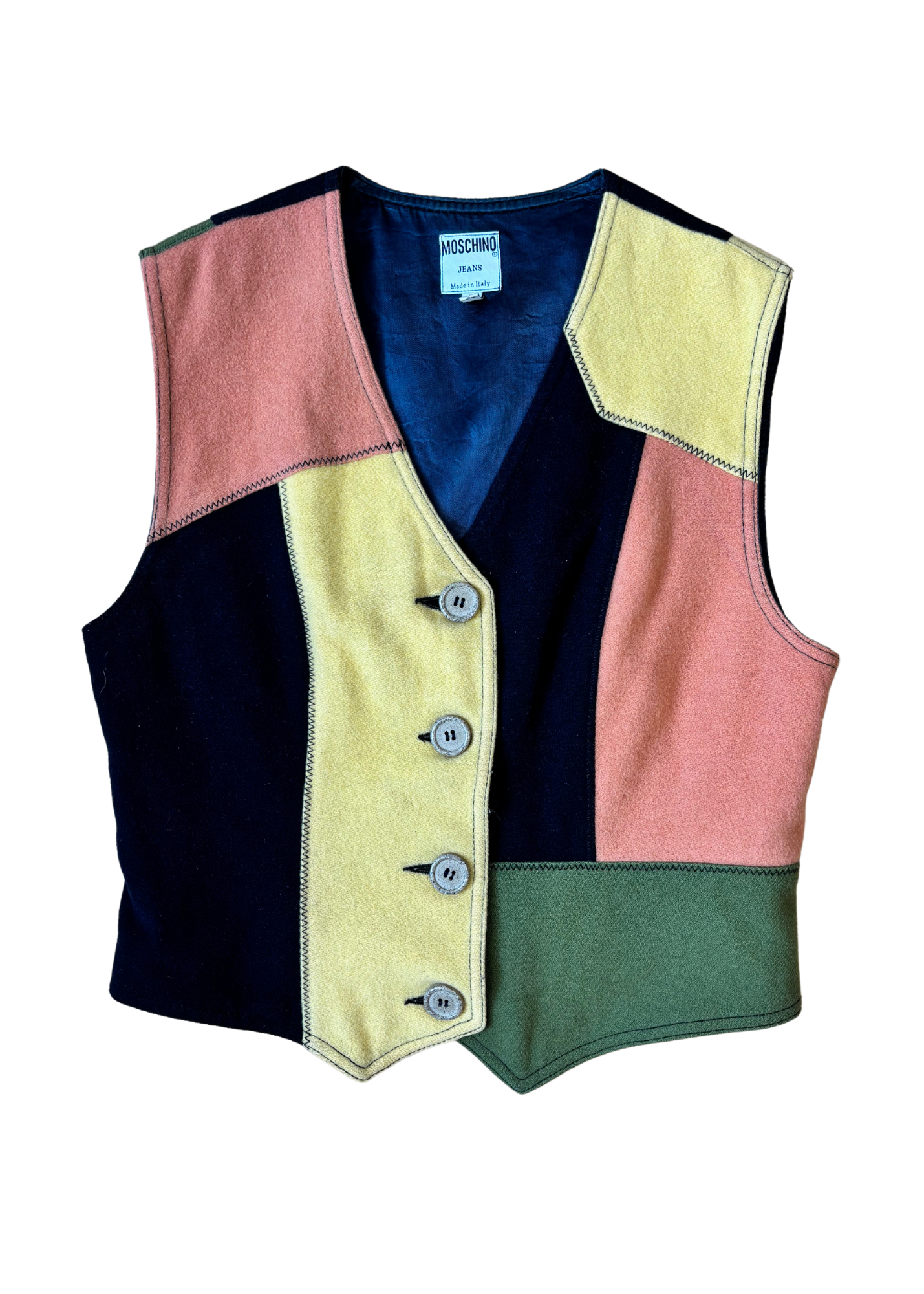 MOSCHINO JEANS Wool Patchwork Vest