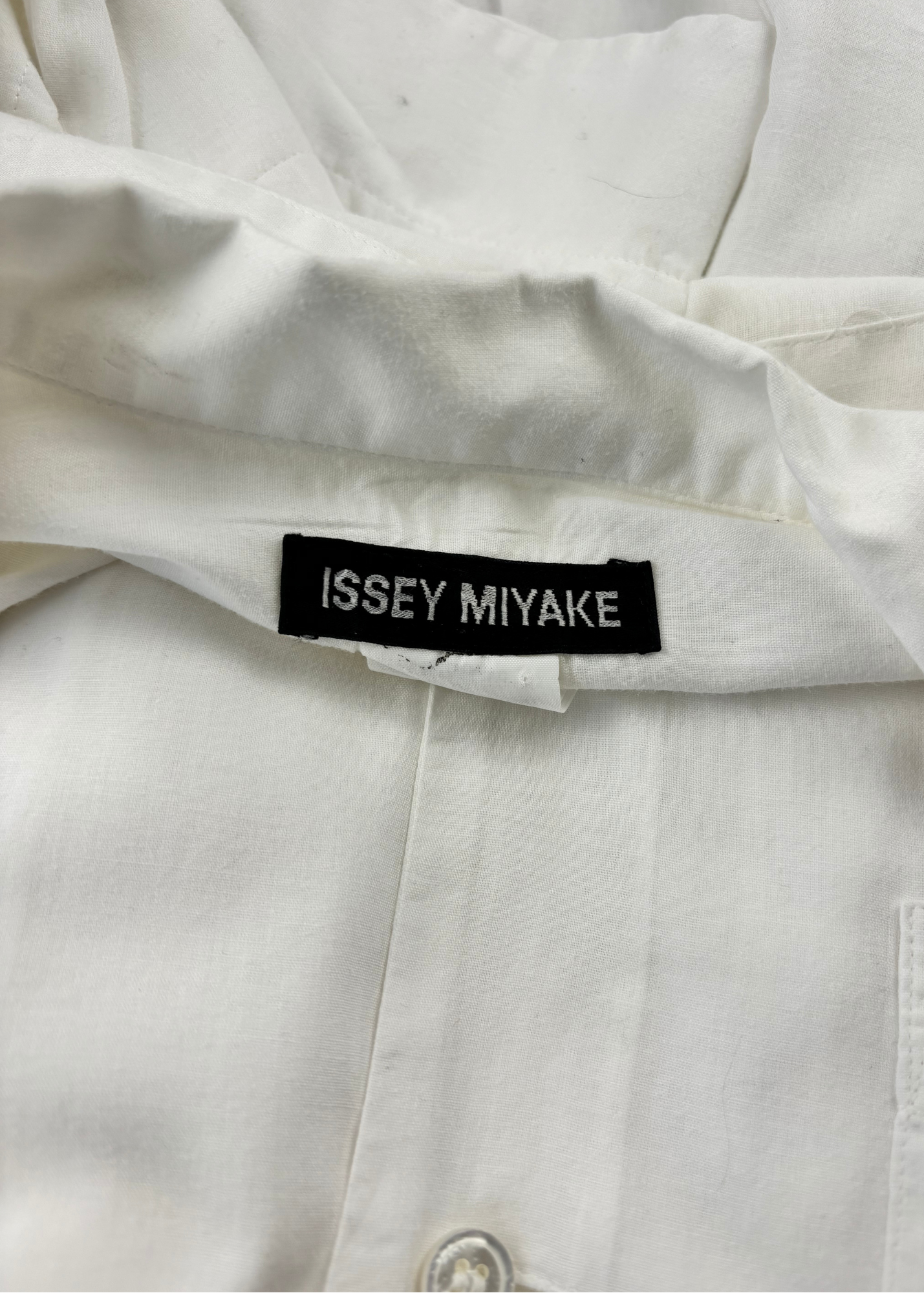 ISSEY MIYAKE (AS IS) White Semi Sheer Button Down Shirt
