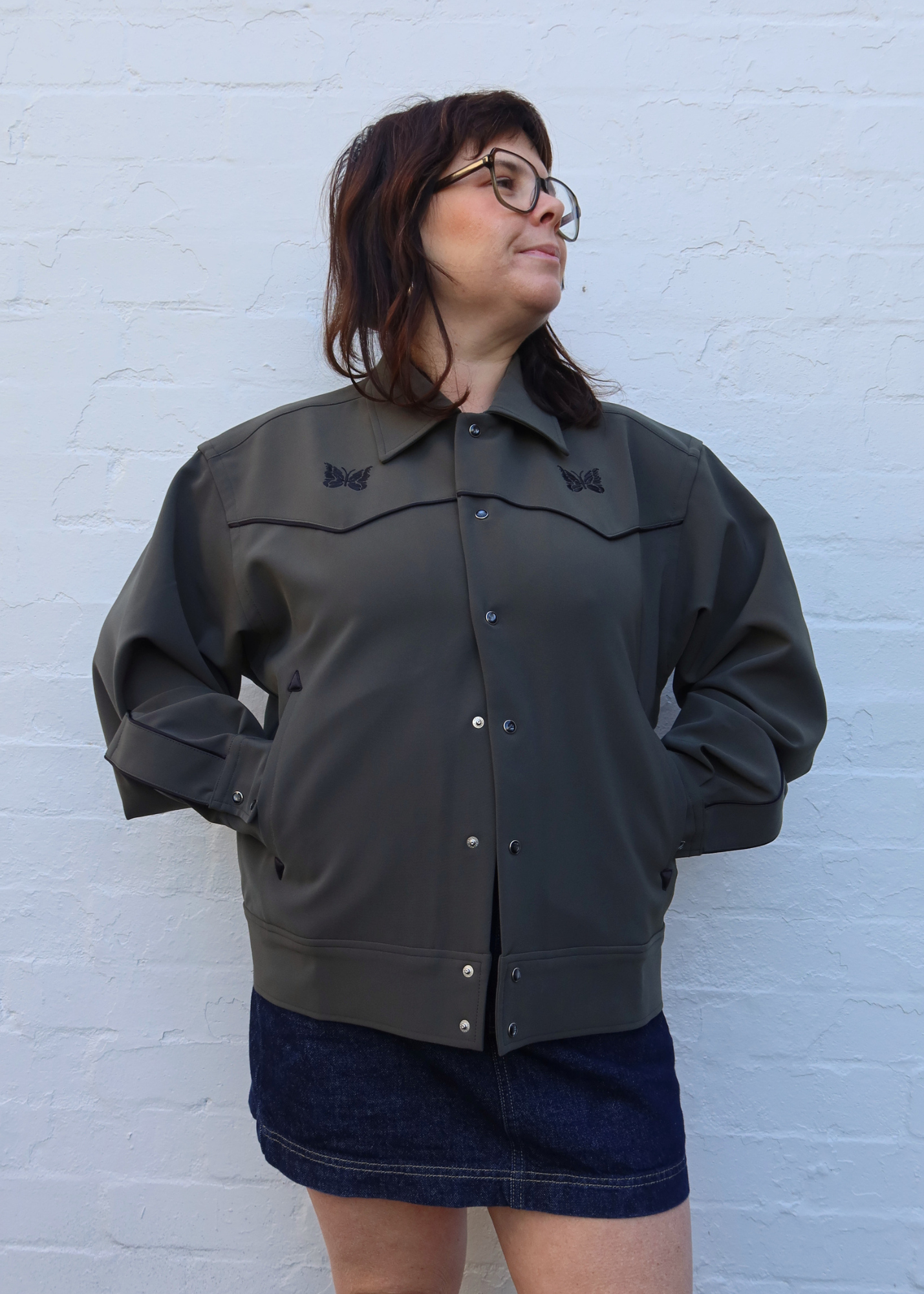 NEEDLES FW 2024 Khaki Cowboy Jacket W/ Piping