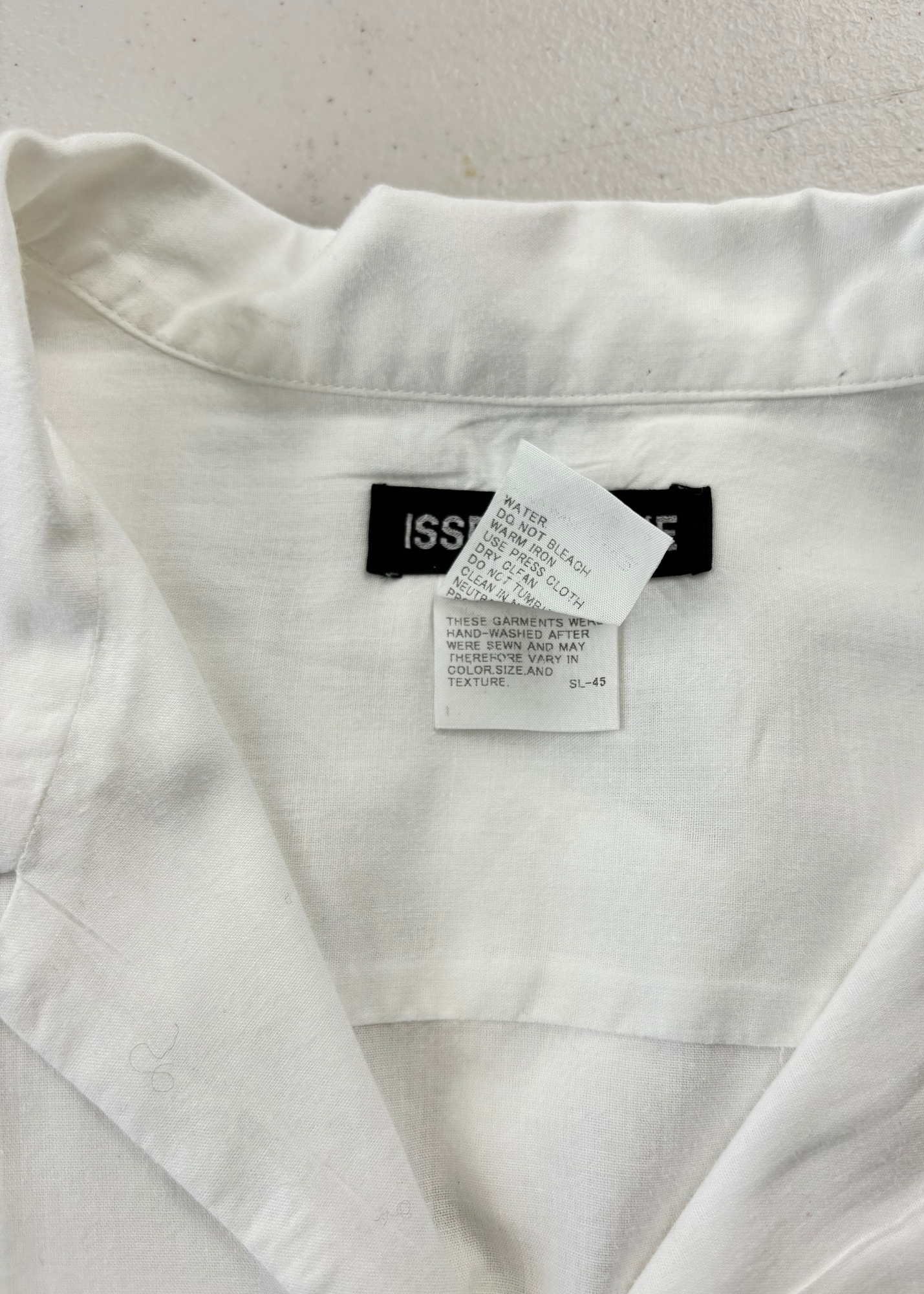 ISSEY MIYAKE (AS IS) White Semi Sheer Button Down Shirt