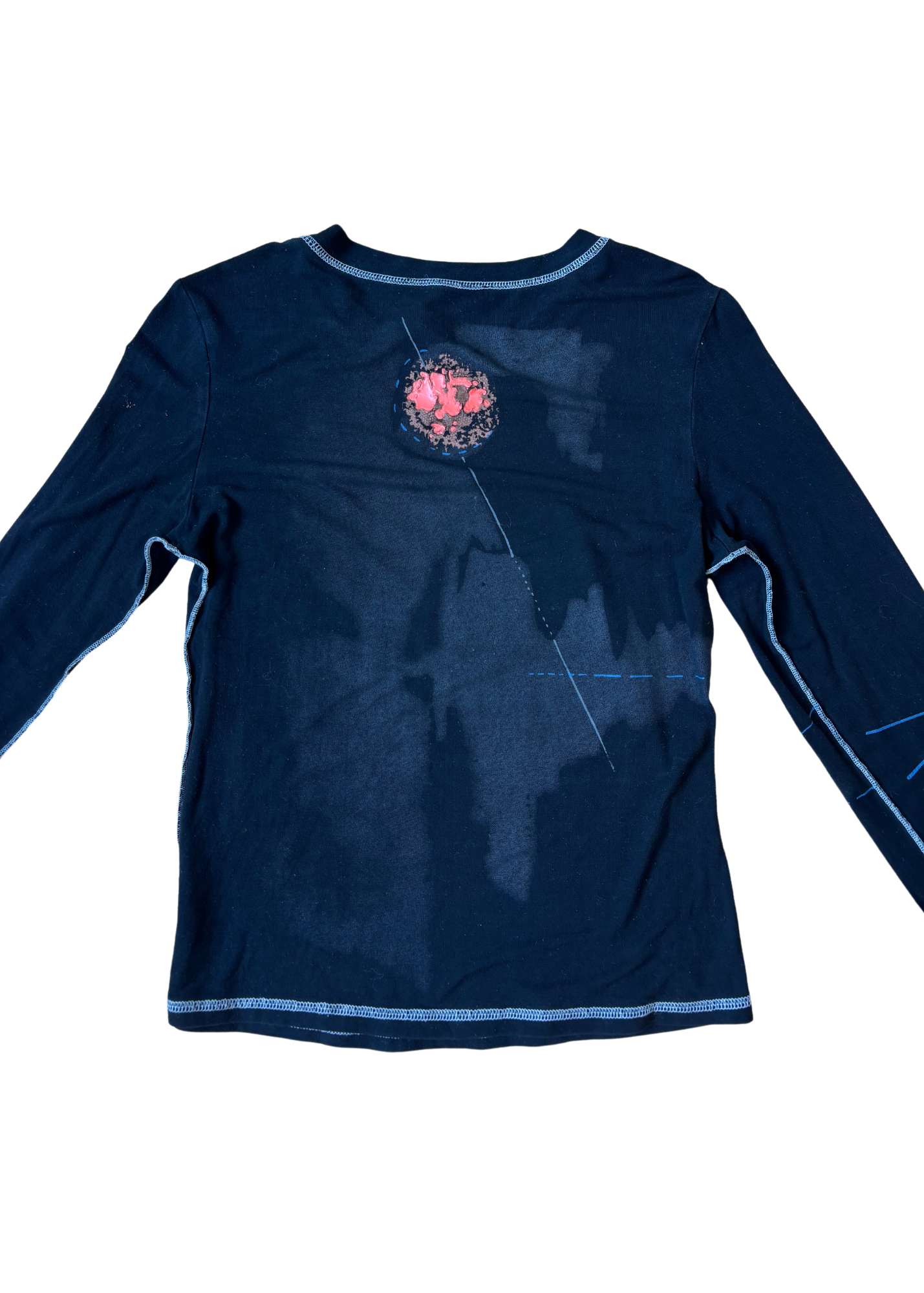 YOLMA FASHION Contrast Stitch Long Sleeve