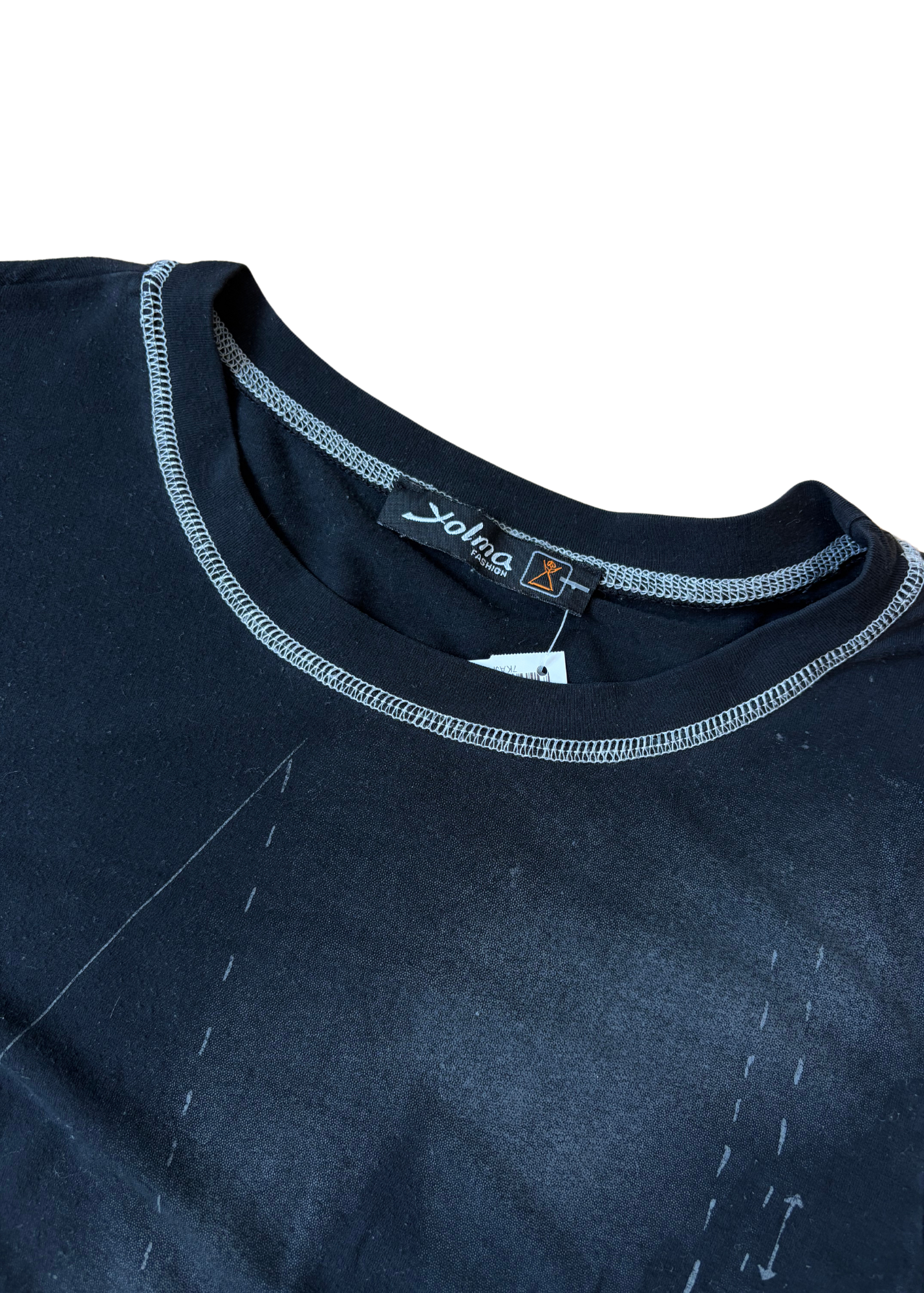 YOLMA FASHION Contrast Stitch Long Sleeve