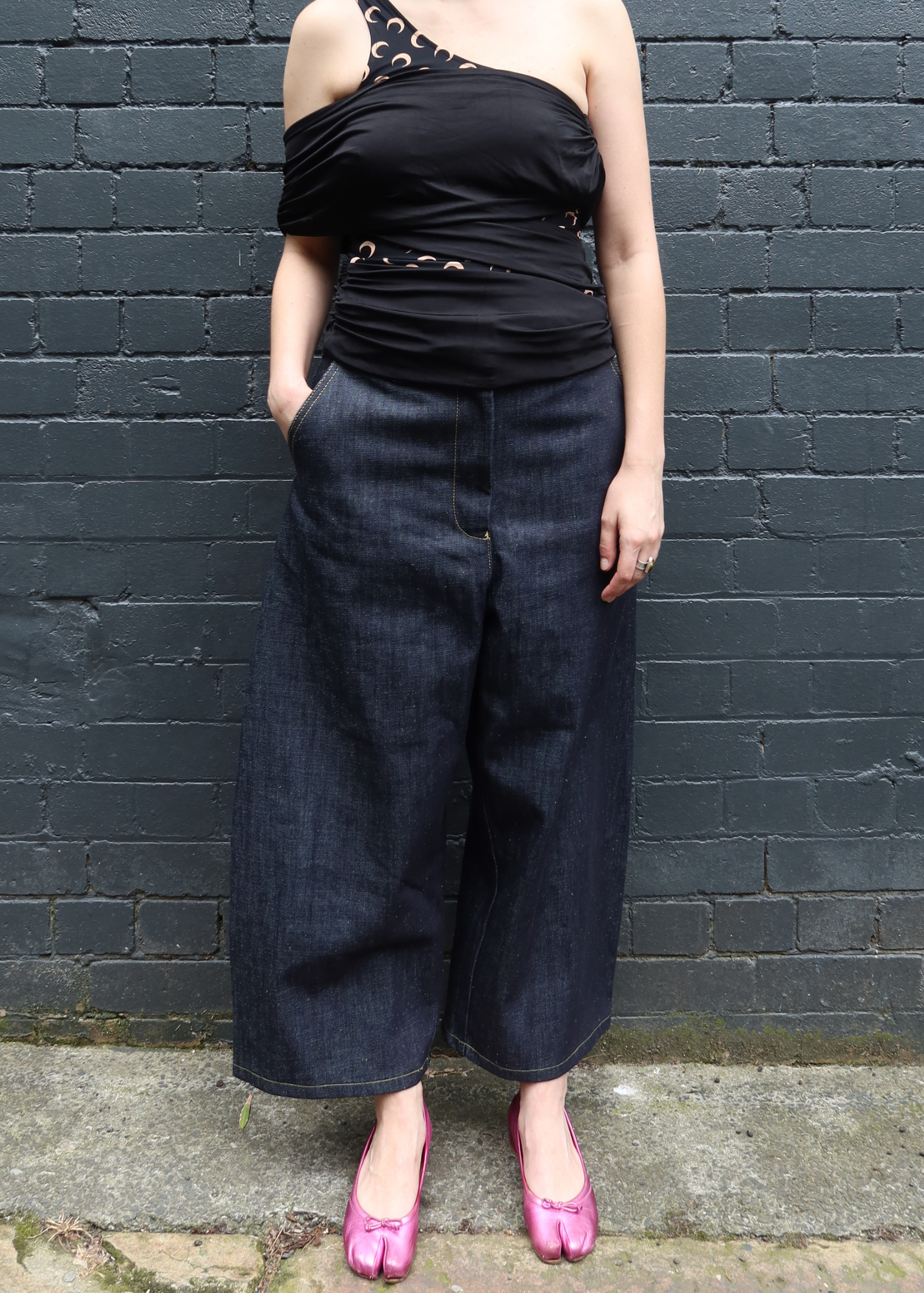 STUDIO NICHOLSON 'Chalco' Wide Leg Jeans