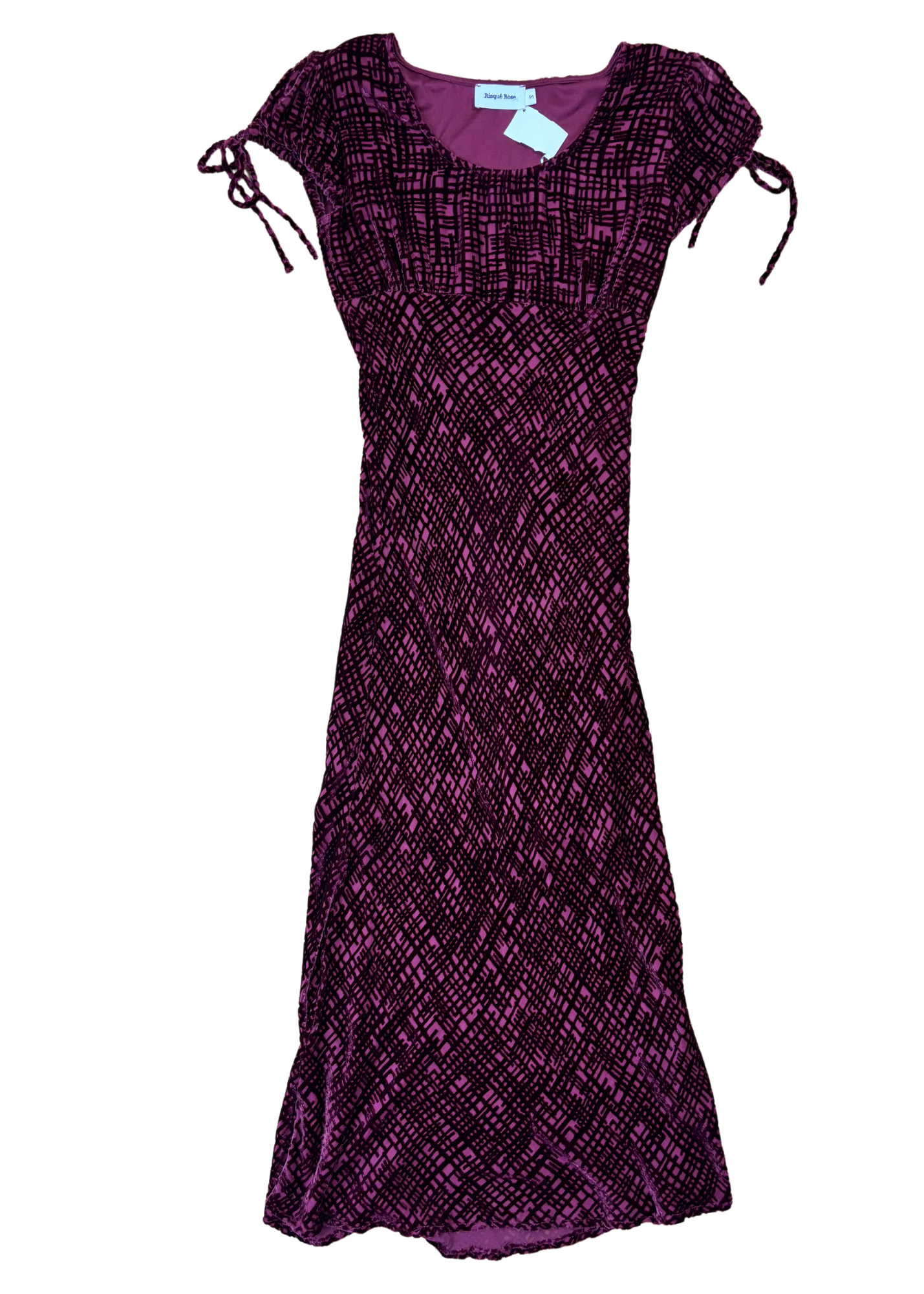 RISQUE ROSE Velvet Devore Midi Dress