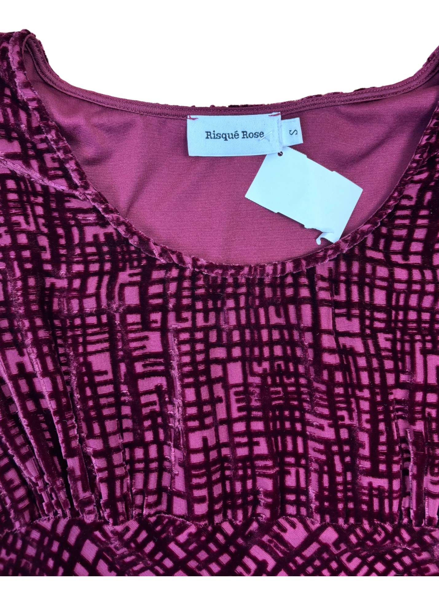 RISQUE ROSE Velvet Devore Midi Dress