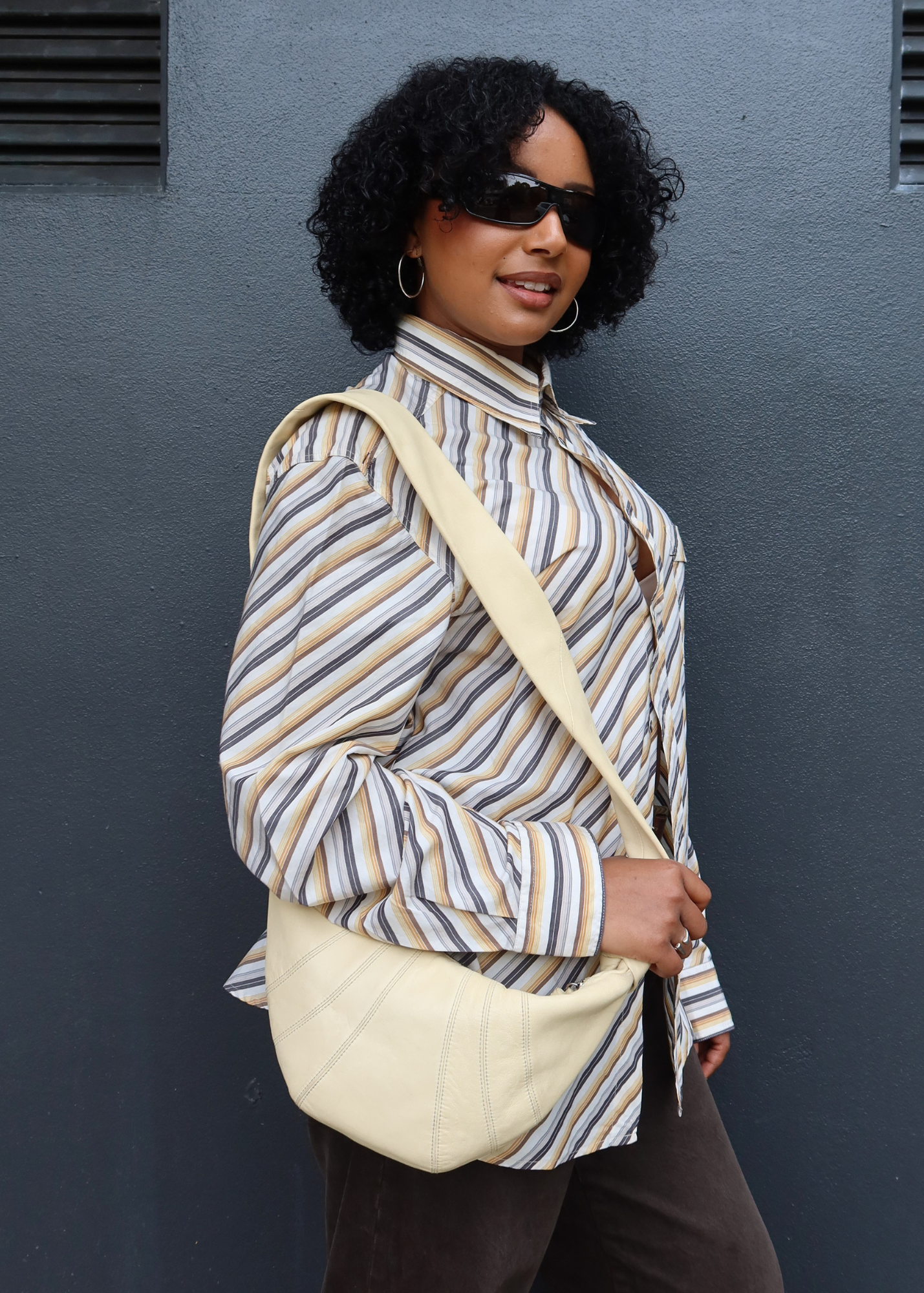 LEMAIRE (AS IS) 'Croissant' Butter Yellow Leather Shoulder Bag
