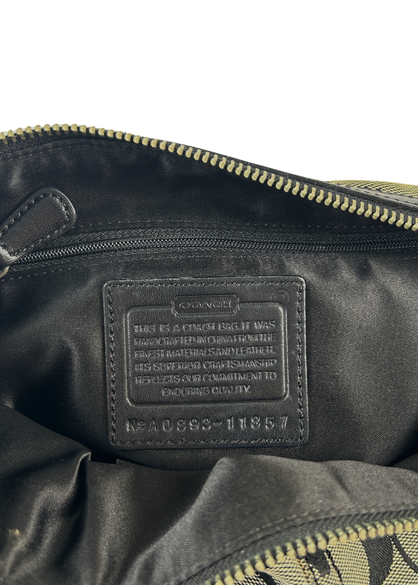 COACH Monogram Canvas Leather Strap Hobo Bag