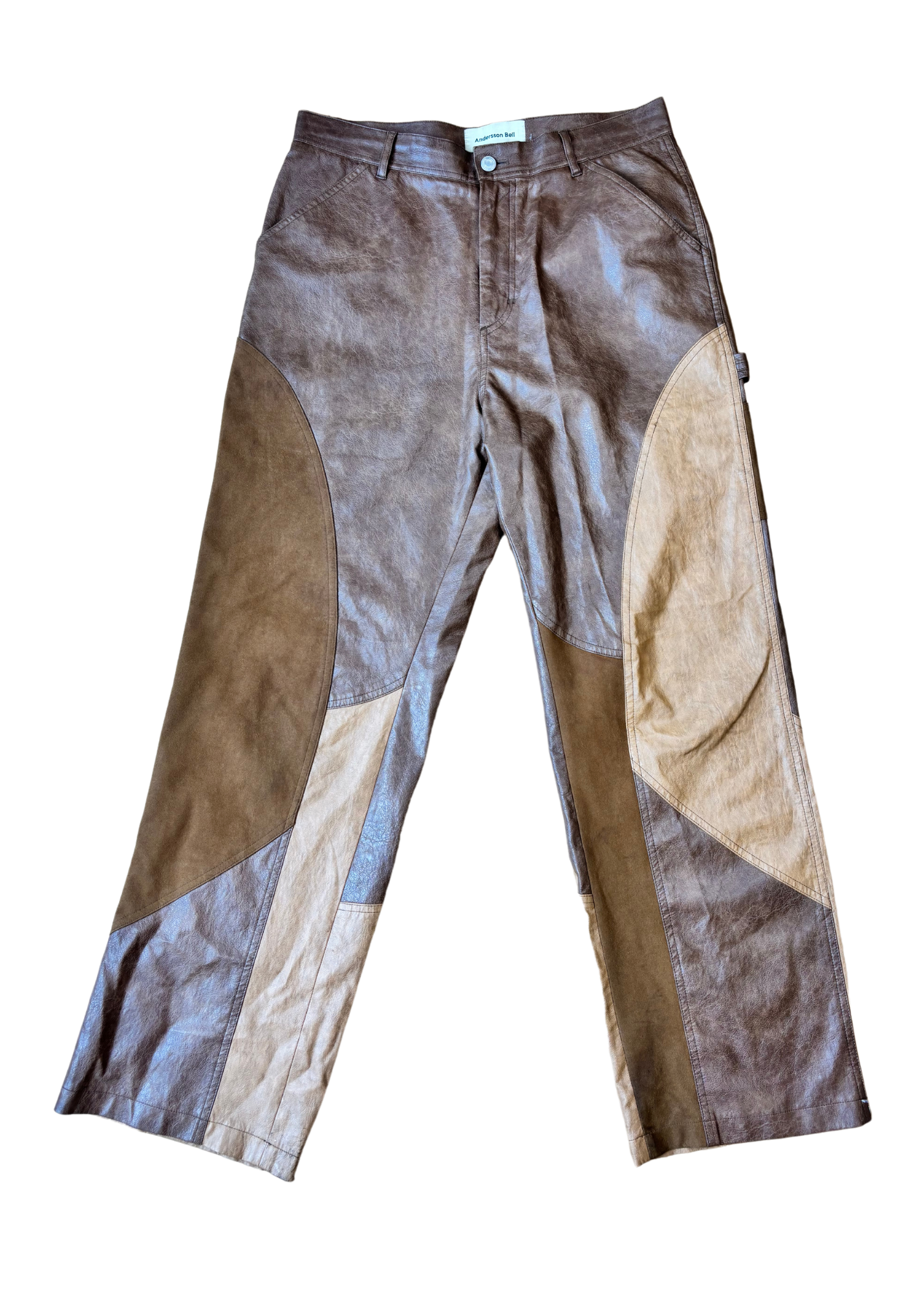 Andersson Bell Faux Leather/Suede Panel Pants