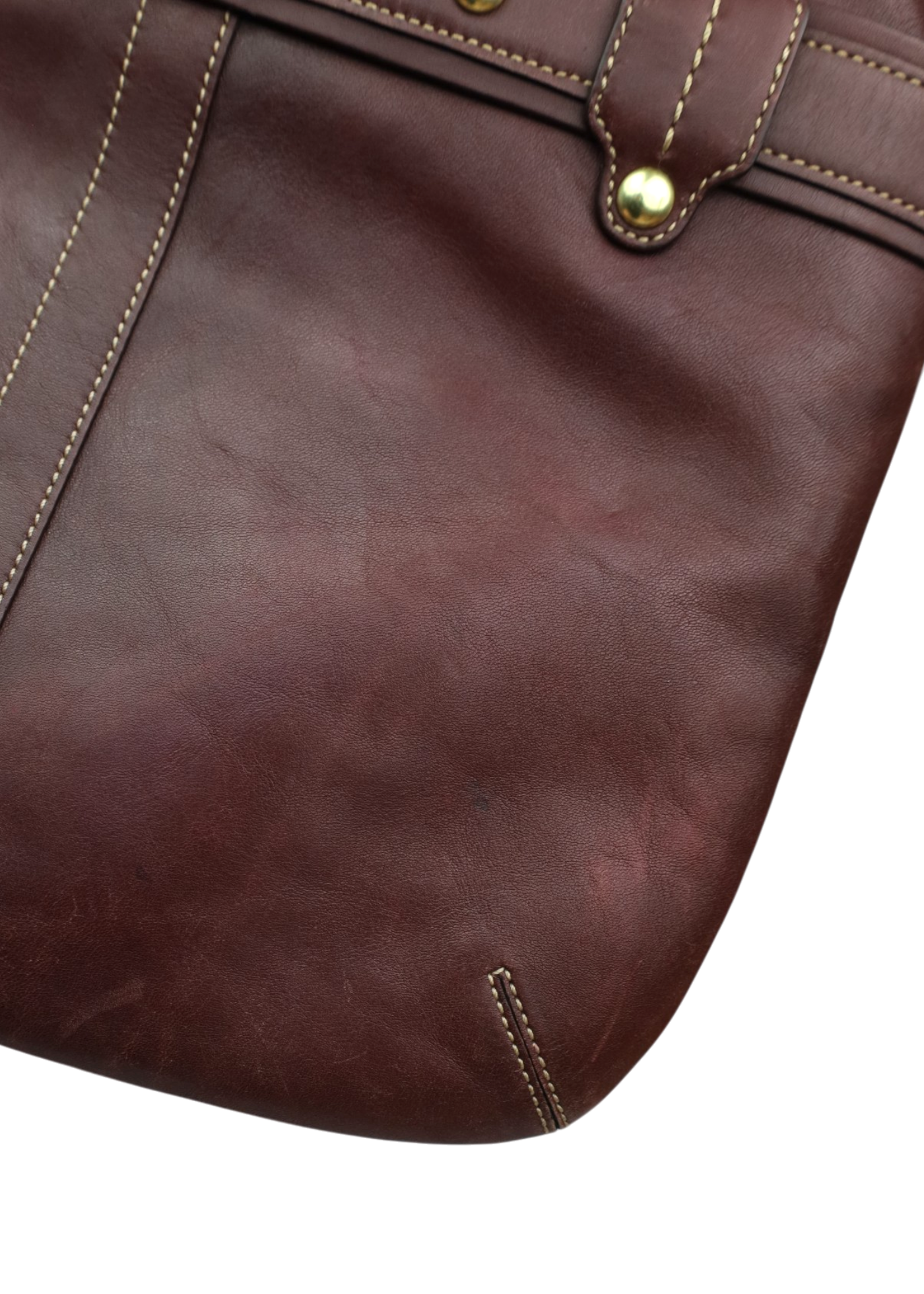 COACH Deep Purple Leather Gold Horsebit Bag