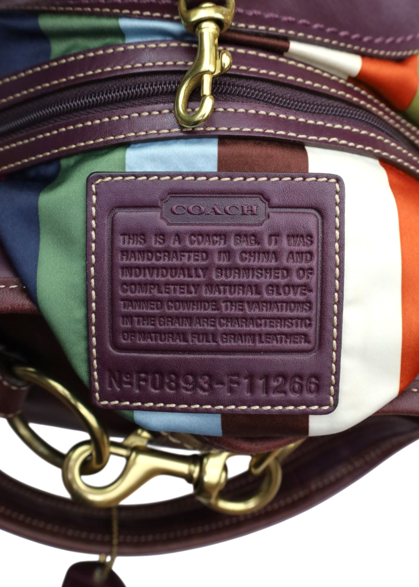COACH Deep Purple Leather Gold Horsebit Bag