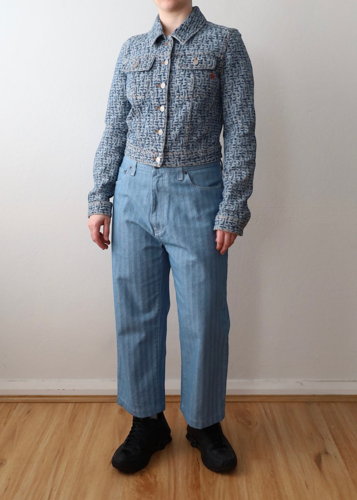 DIESEL Blue Logo Jacquard Denim Jacket