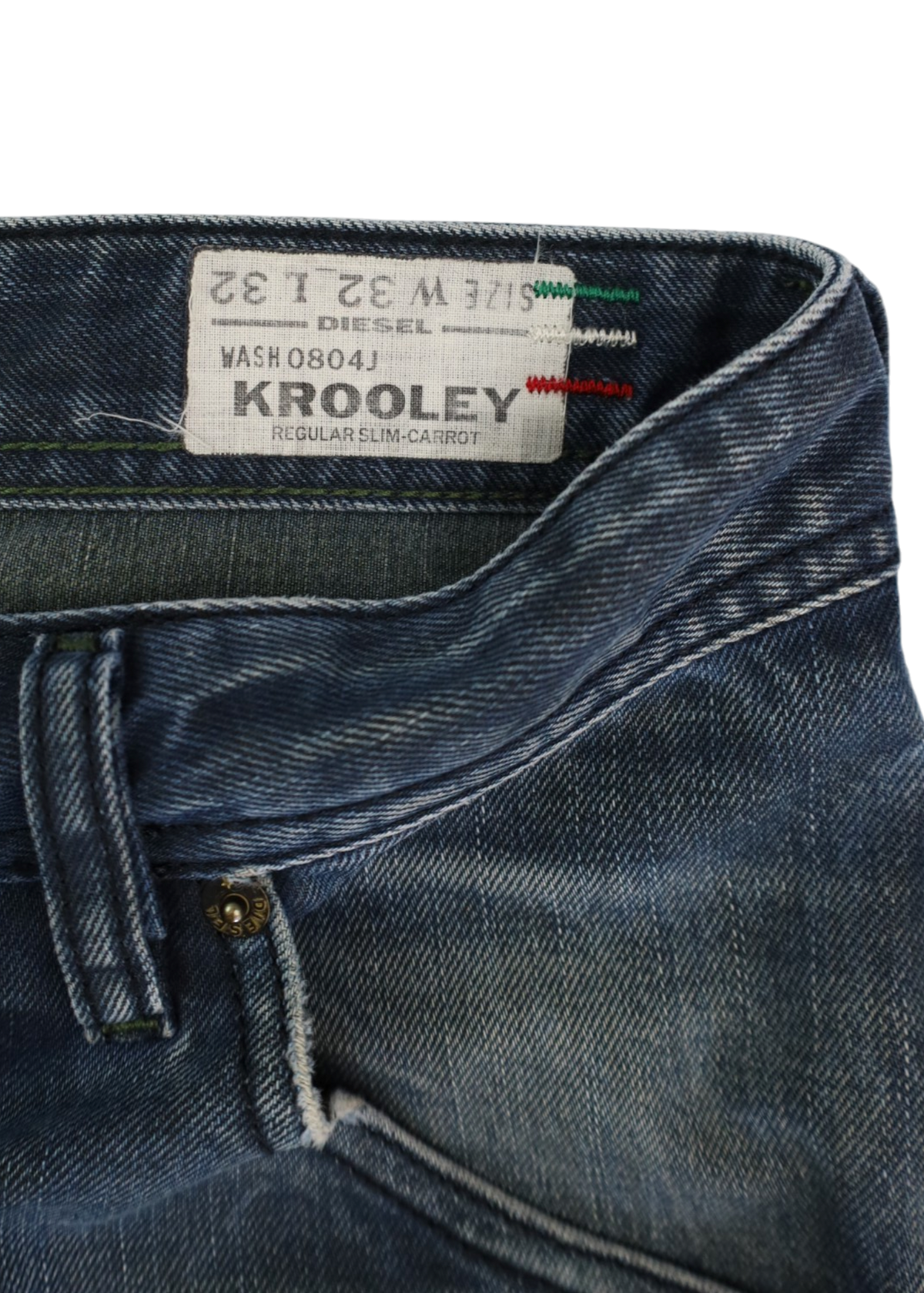 DIESEL Washed Distressed Dark Straight Jeans