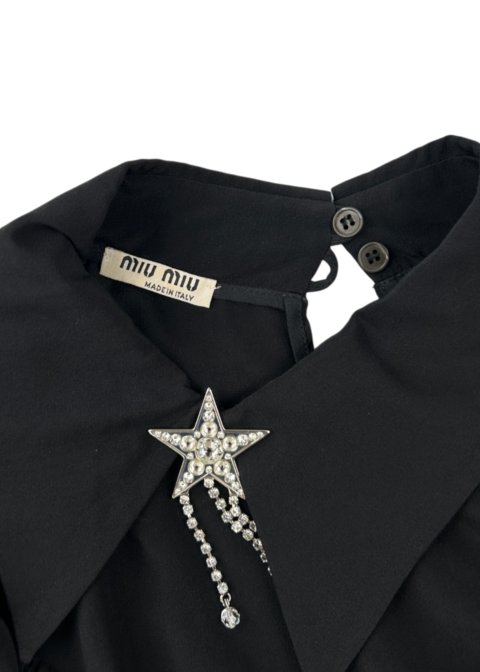 MIU MIU 2018 Western Ruffle Blouse W Star Brooch