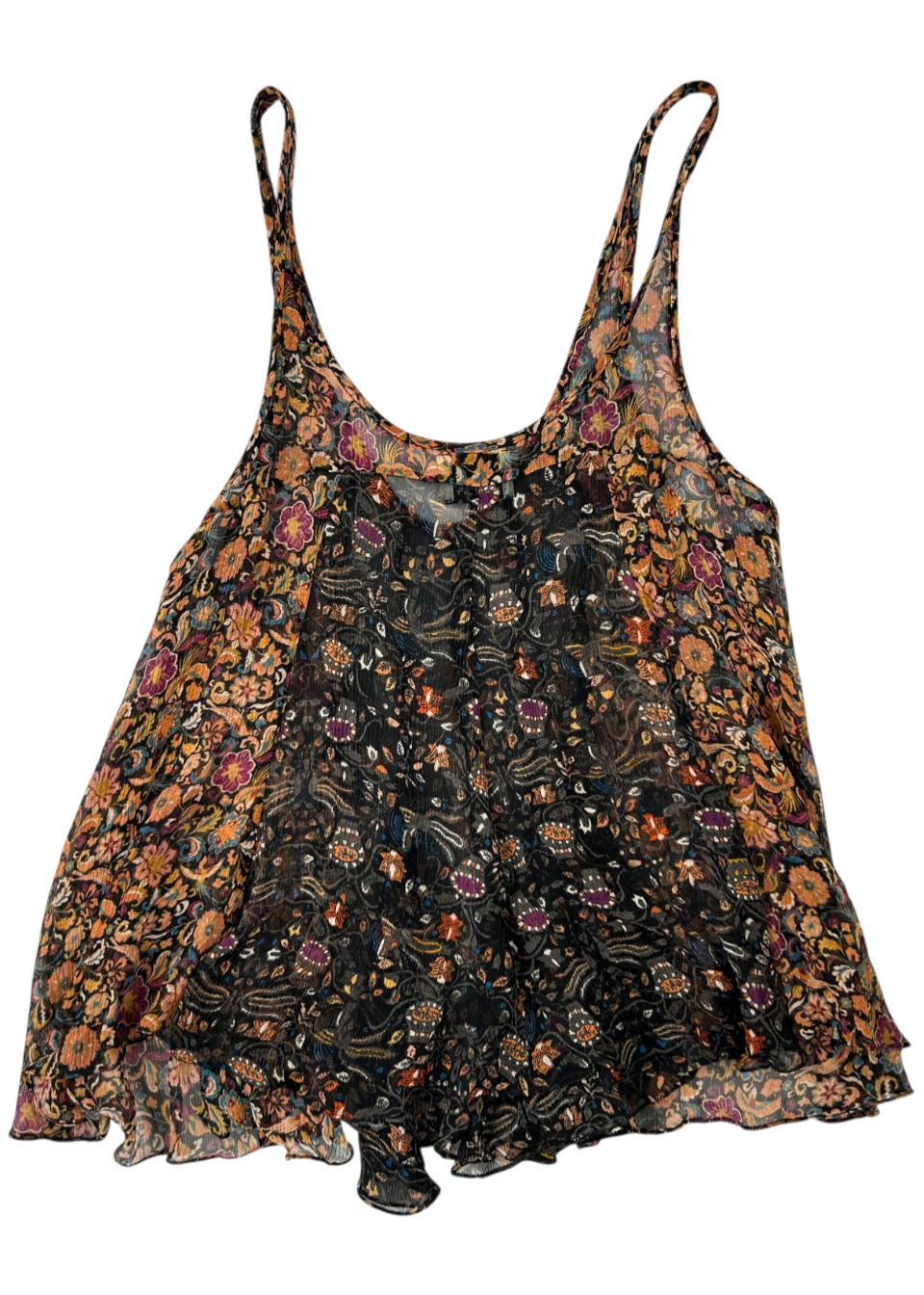 ISABEL MARANT Patchwork Floral Silk Sheer Tank