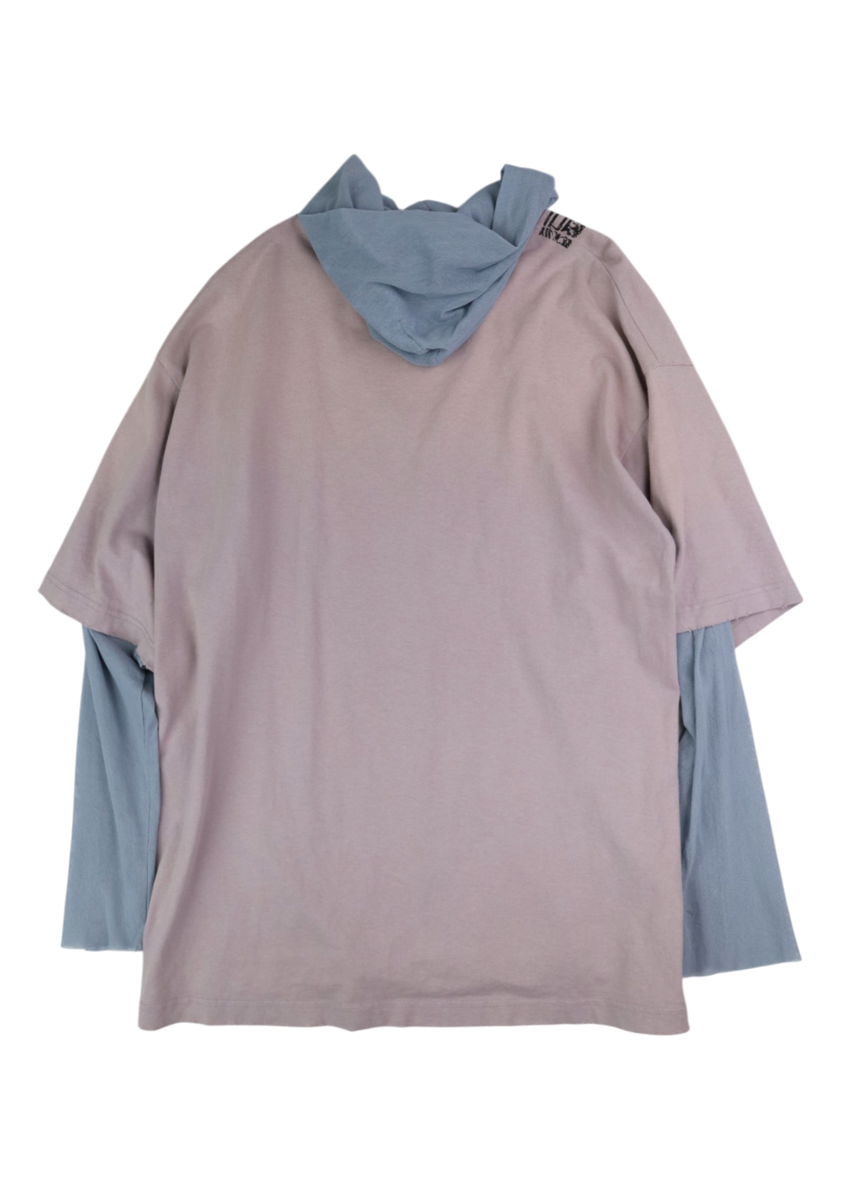 ACNE STUDIOS Mauve/Blue Mesh Layered Hood Chain Graphic Tee
