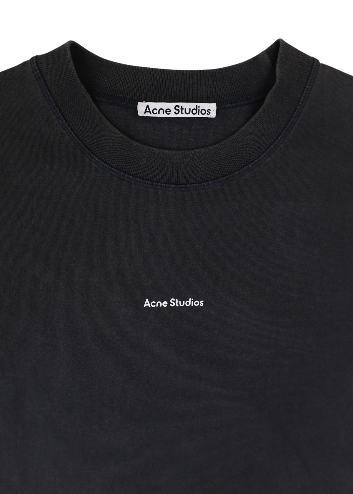 ACNE STUDIOS Charcoal Grey Cotton Logo Tee