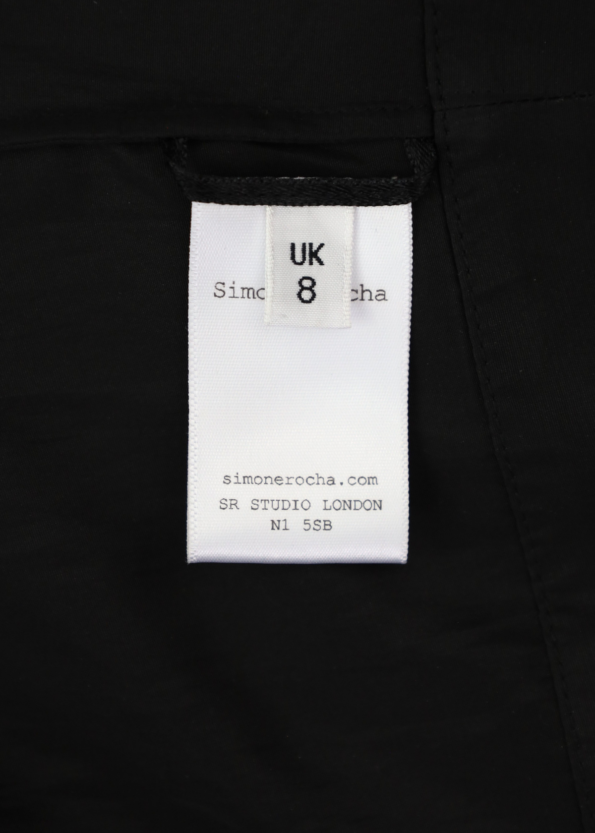 SIMONE ROCHA Black Asymmetric Frill Puff Sleeve Crop Top