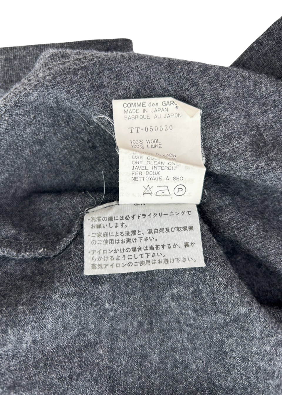 COMME DES GARCONS TRICOT AD 1991 Wool/Lace Seam Mock Neck Top