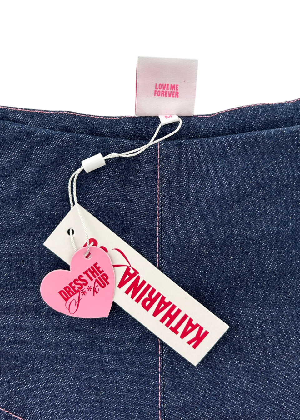 KATHARINA LOU (BNWT) Indigo Denim Contrast Stitch Pleated Mini Skirt