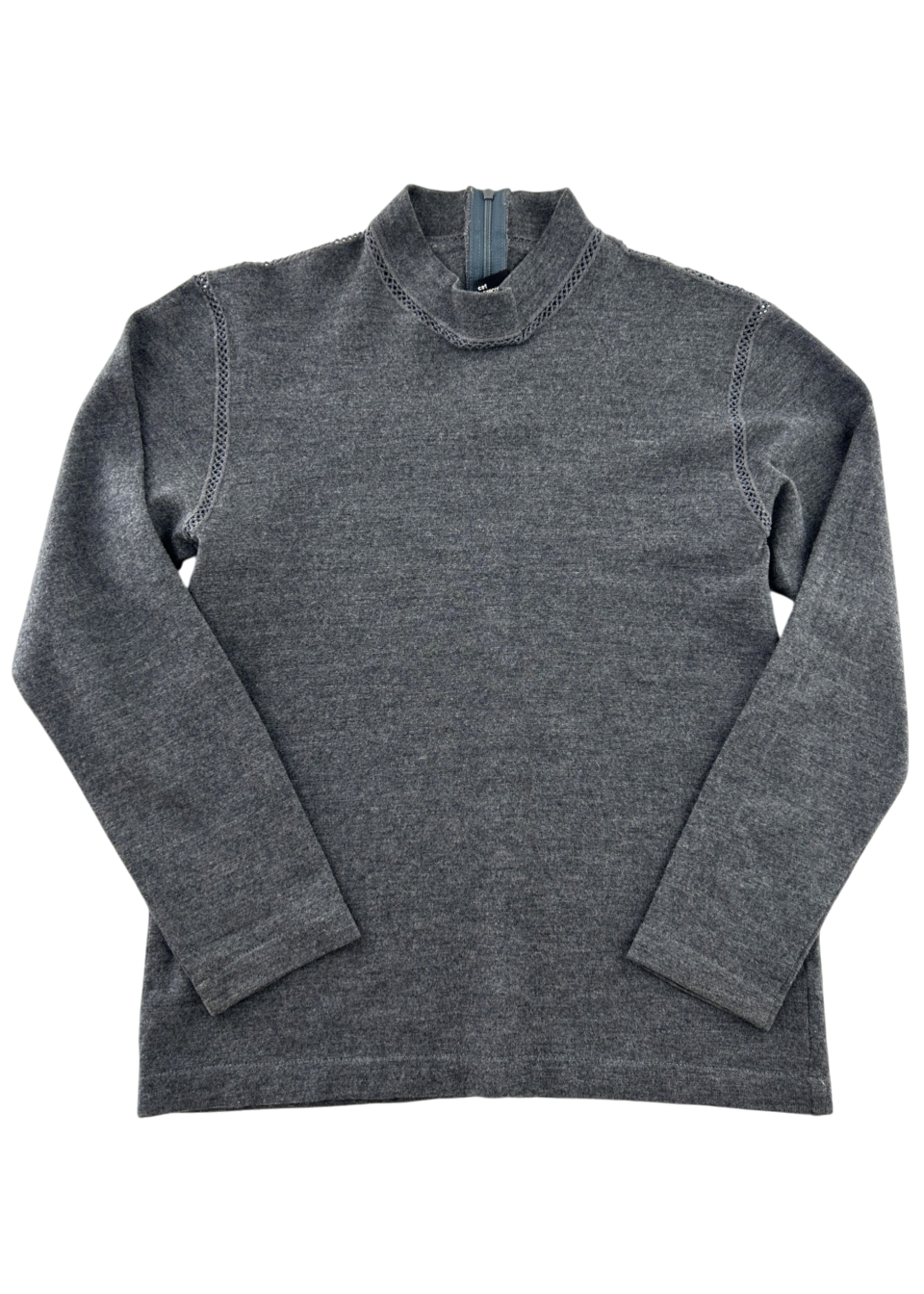 COMME DES GARCONS TRICOT AD 1991 Wool/Lace Seam Mock Neck Top