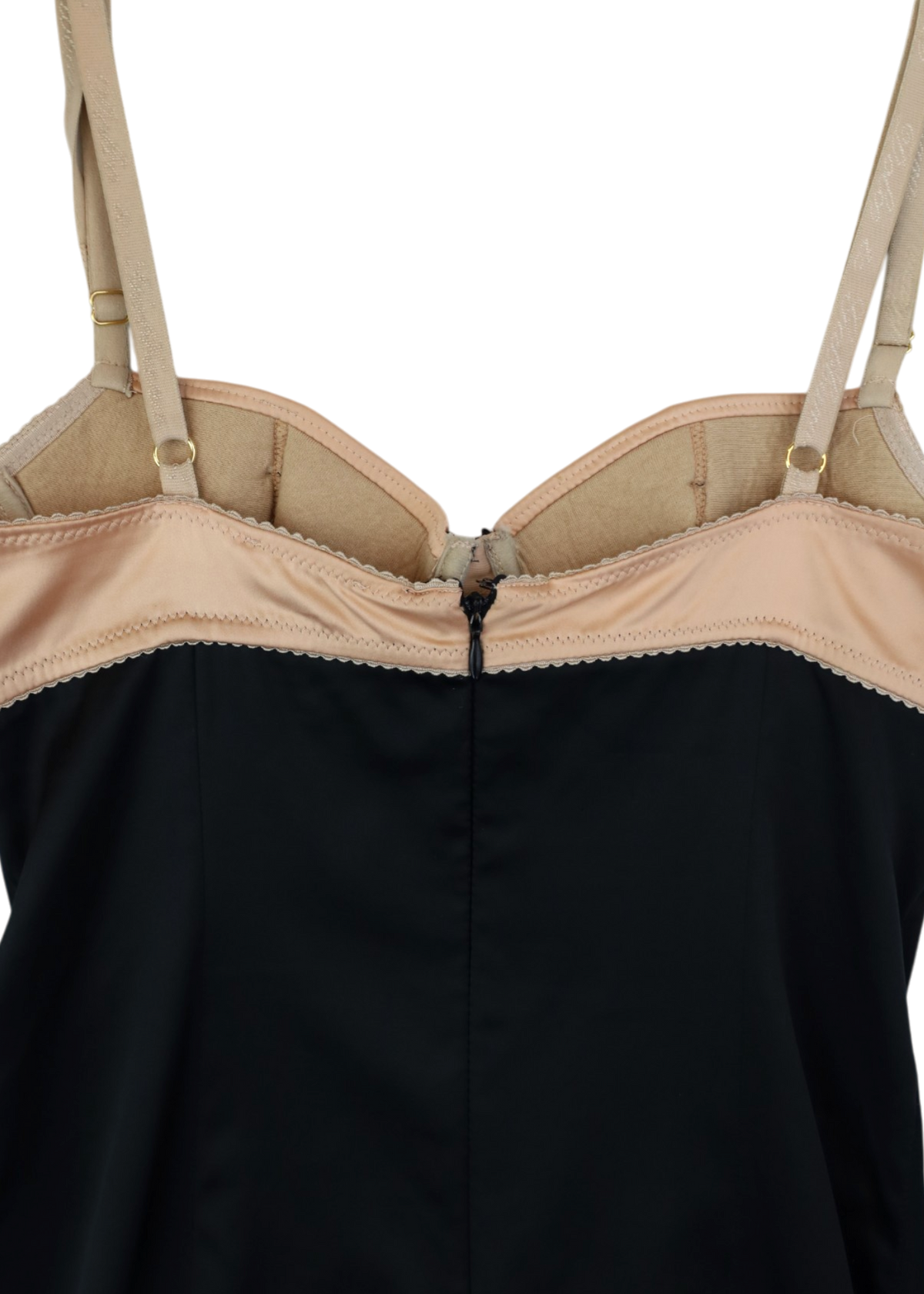 DOLCE & GABBANA UNDERWEAR (AS IS) Black/Pale Pink Bustier Mini Dress