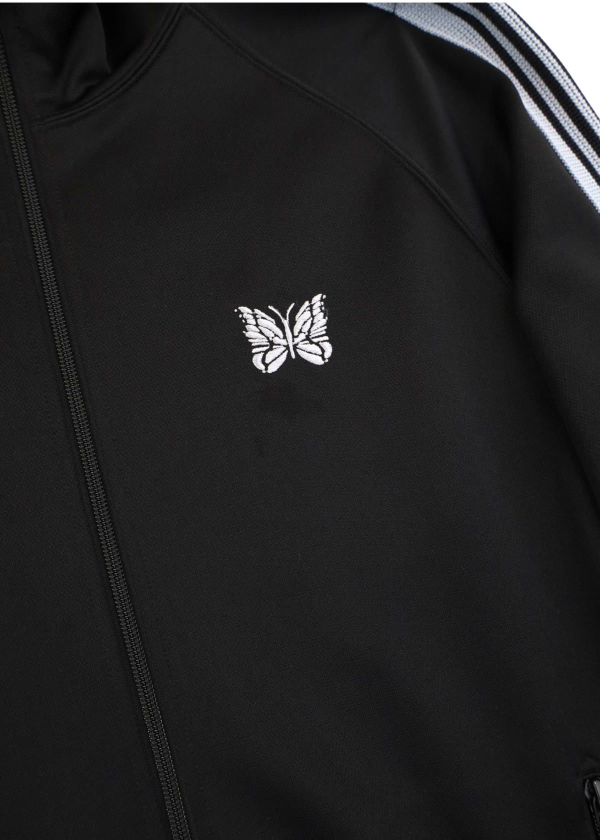 NEEDLES Black/Powder Blue Poly Smooth Track Jacket