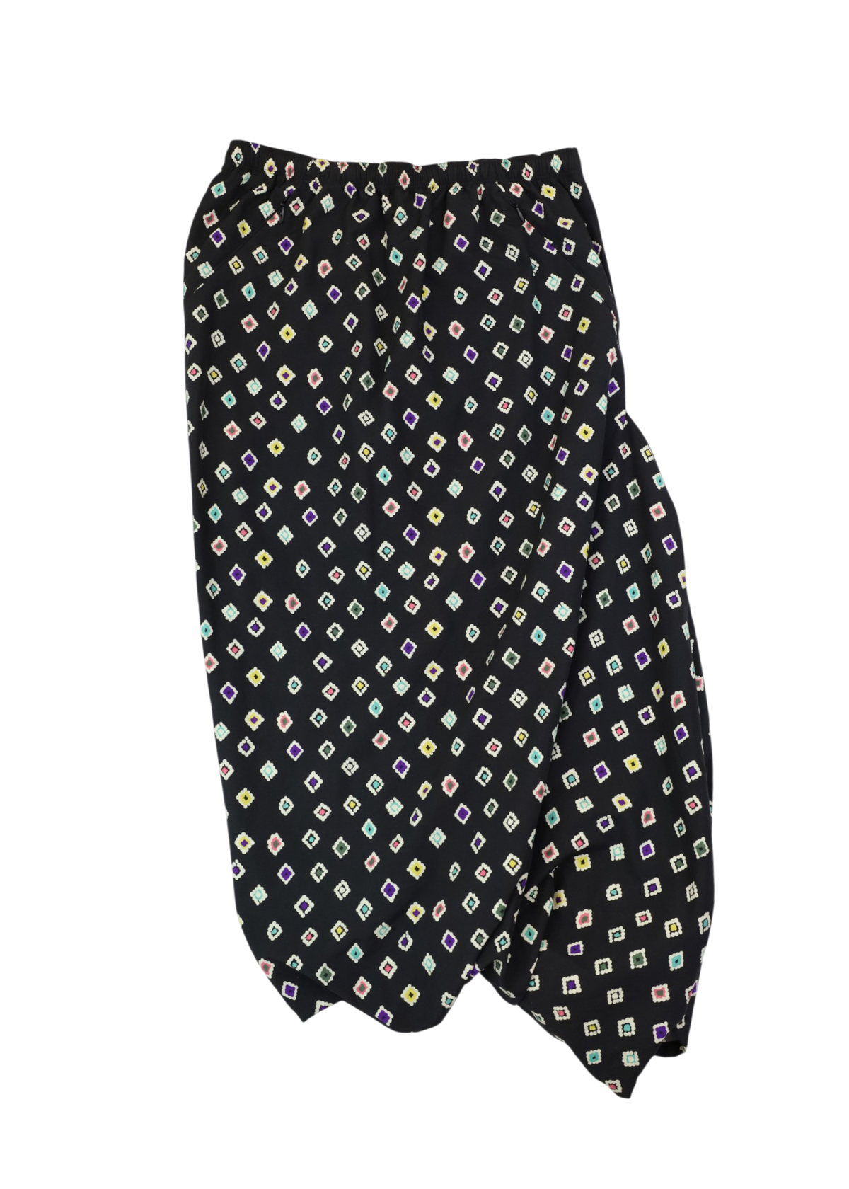NEEDLES (NWT) Black/Multi Batik Print Nylon Conti Skirt
