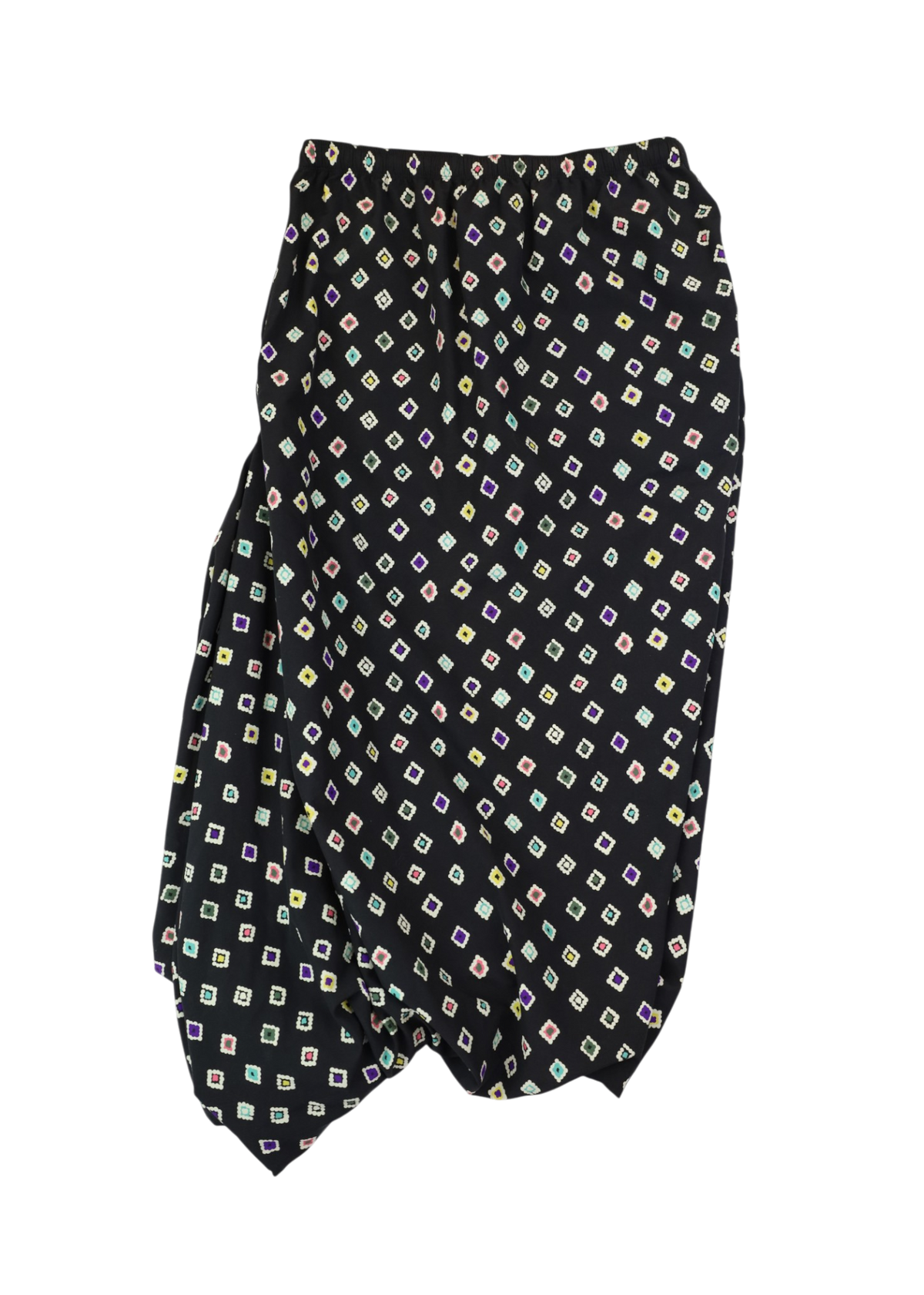 NEEDLES (NWT) Black/Multi Batik Print Nylon Conti Skirt