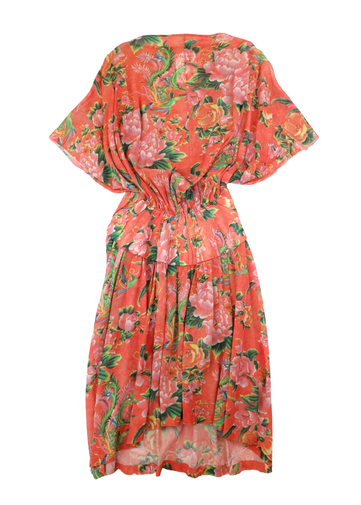 JUNYA WATANABE AD2021 Red Floral Cotton Voile Midi Dress