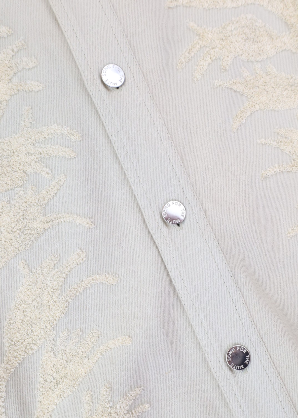 SONG FOR THE MUTE (AS IS) 24.2 Teardrop Cream Cotton Drill Embroidered Jacket