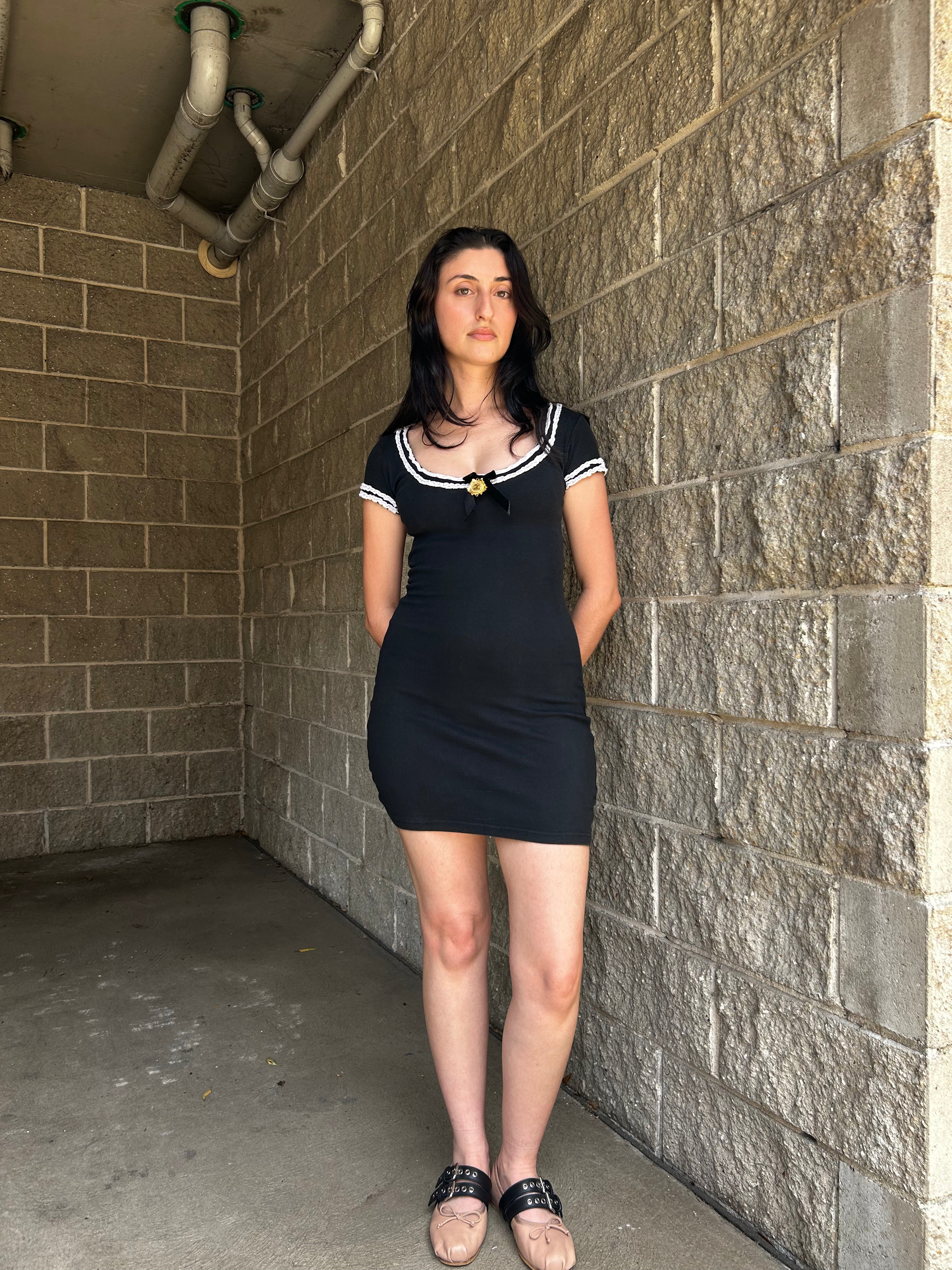 WHEELS & DOLLBABY VINTAGE (AS IS) Embellished T-Shirt Mini Dress