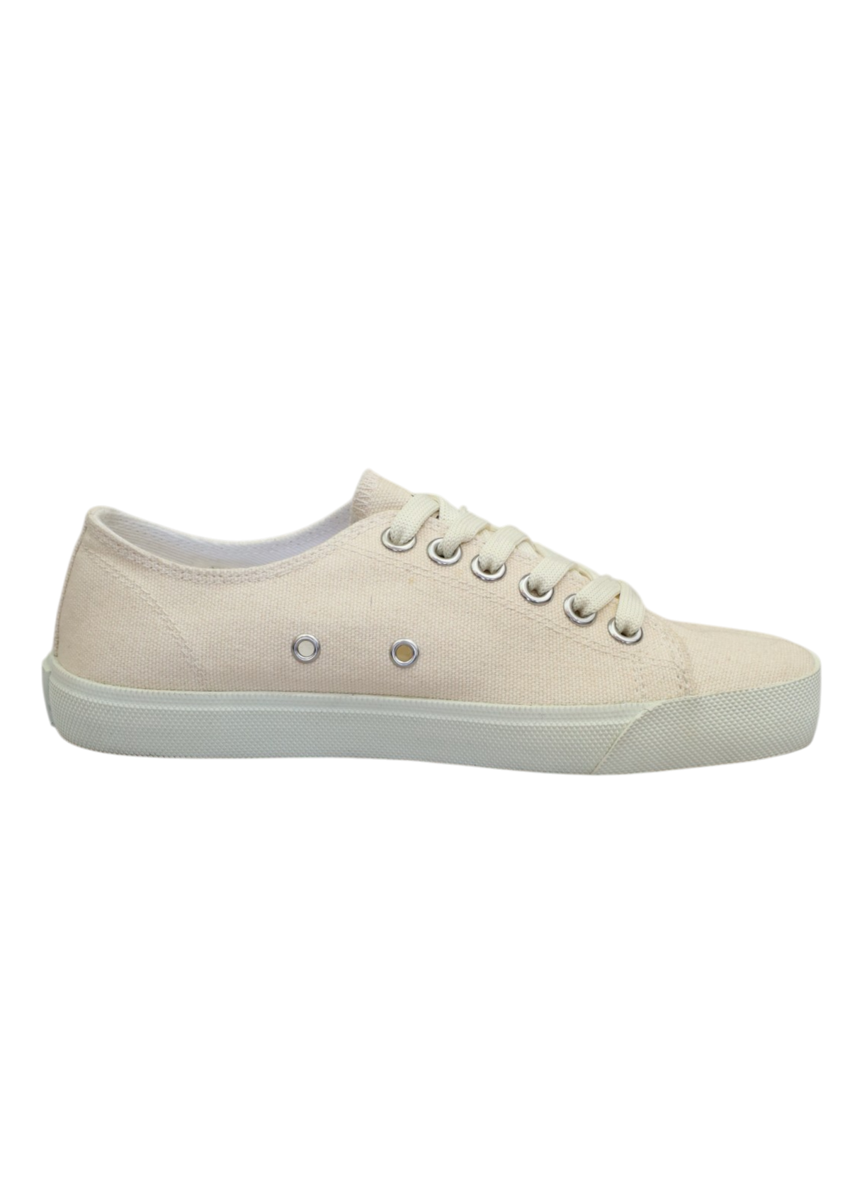 MAISON MARGIELA (AS IS) Sand Beige/White Canvas Tabi Sneakers w Box