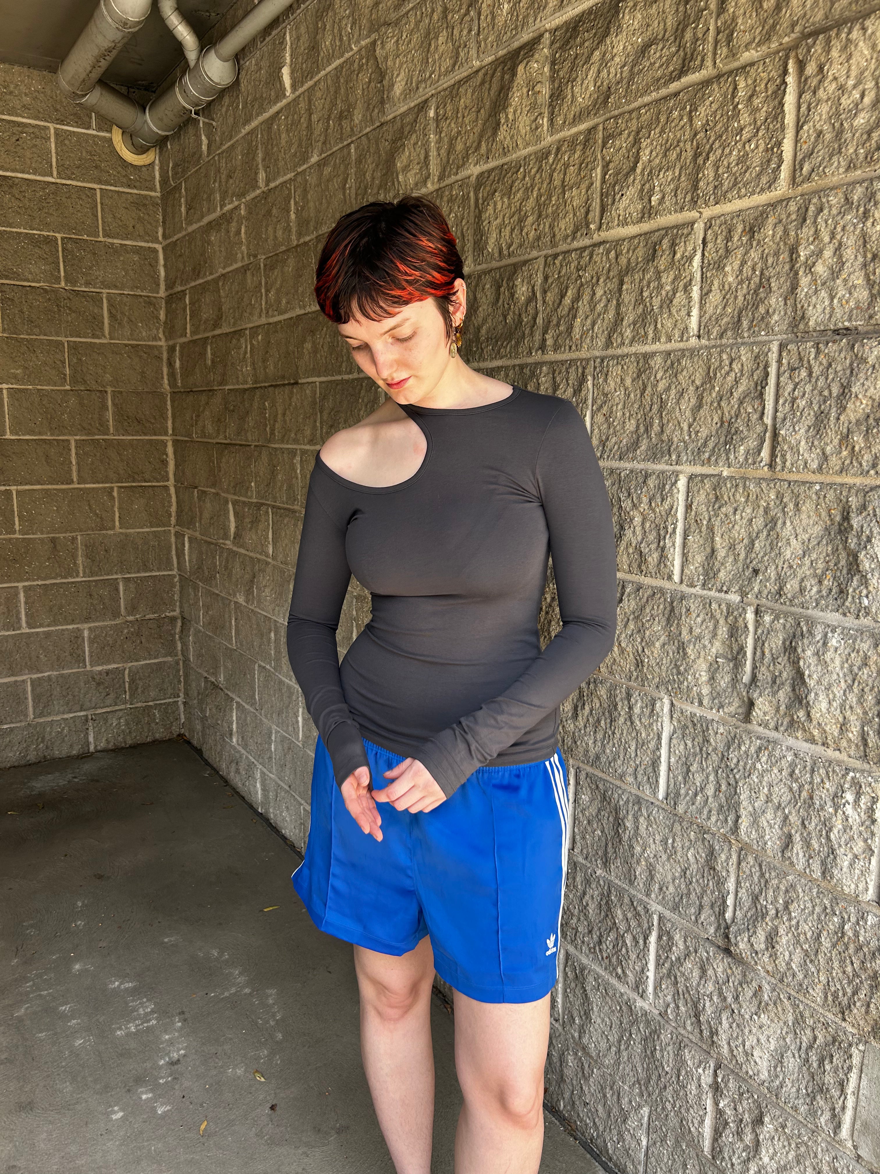 LOW CLASSIC (BNWT) Grey Cut Out Long Sleeve Fitted Tee