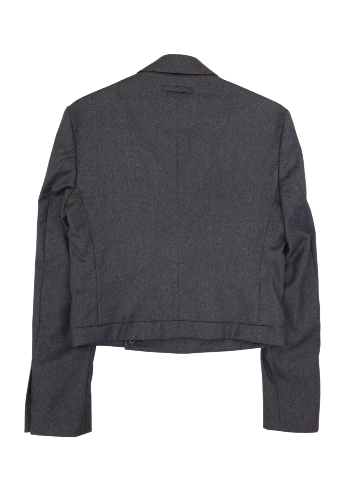 JEAN PAUL GAULTIER Grey Wool/Cashmere Crop Wrap Blazer