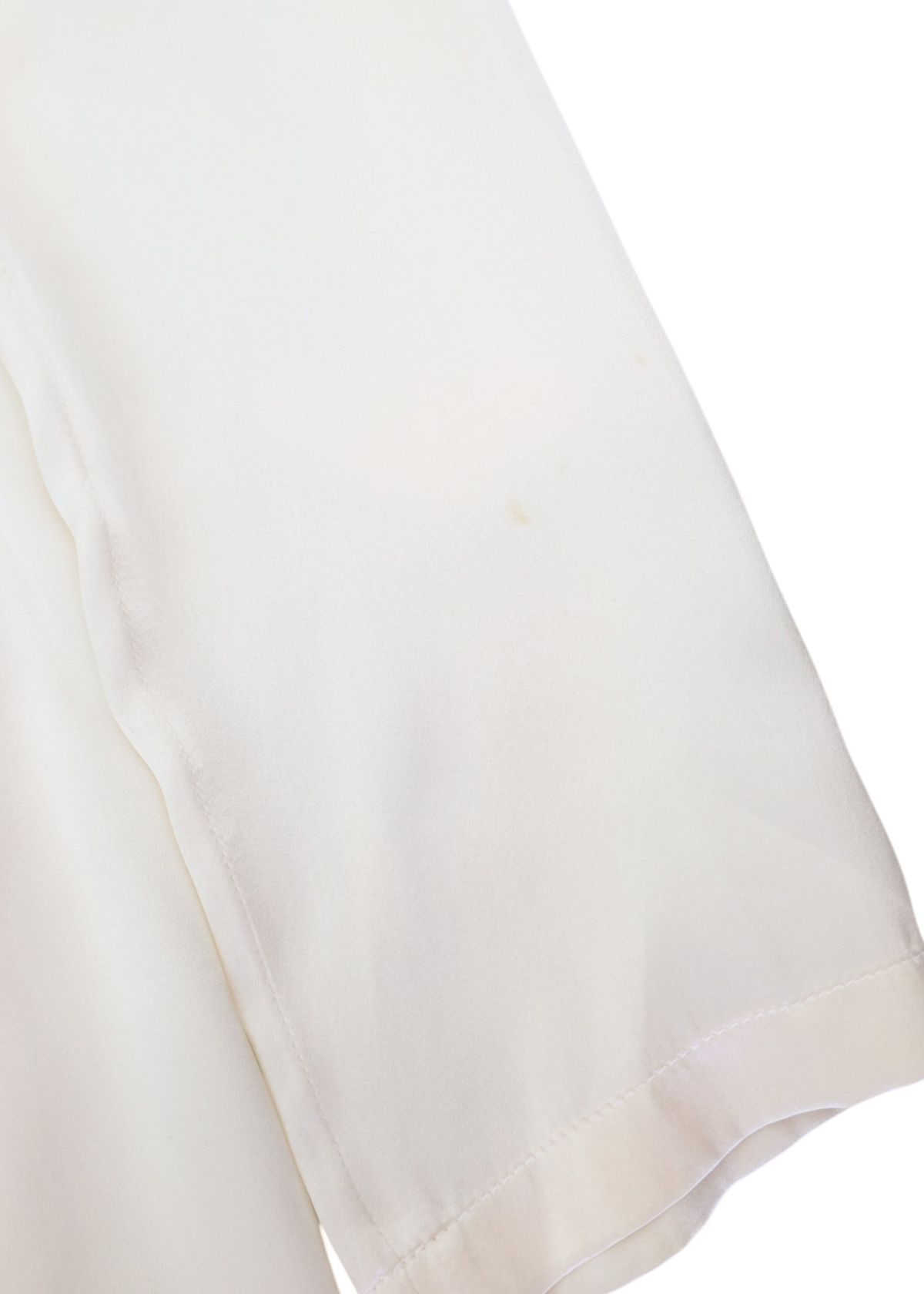 ANN DEMEULEMEESTER Cream Silk Draped Wrap Cowl Neck Button Up