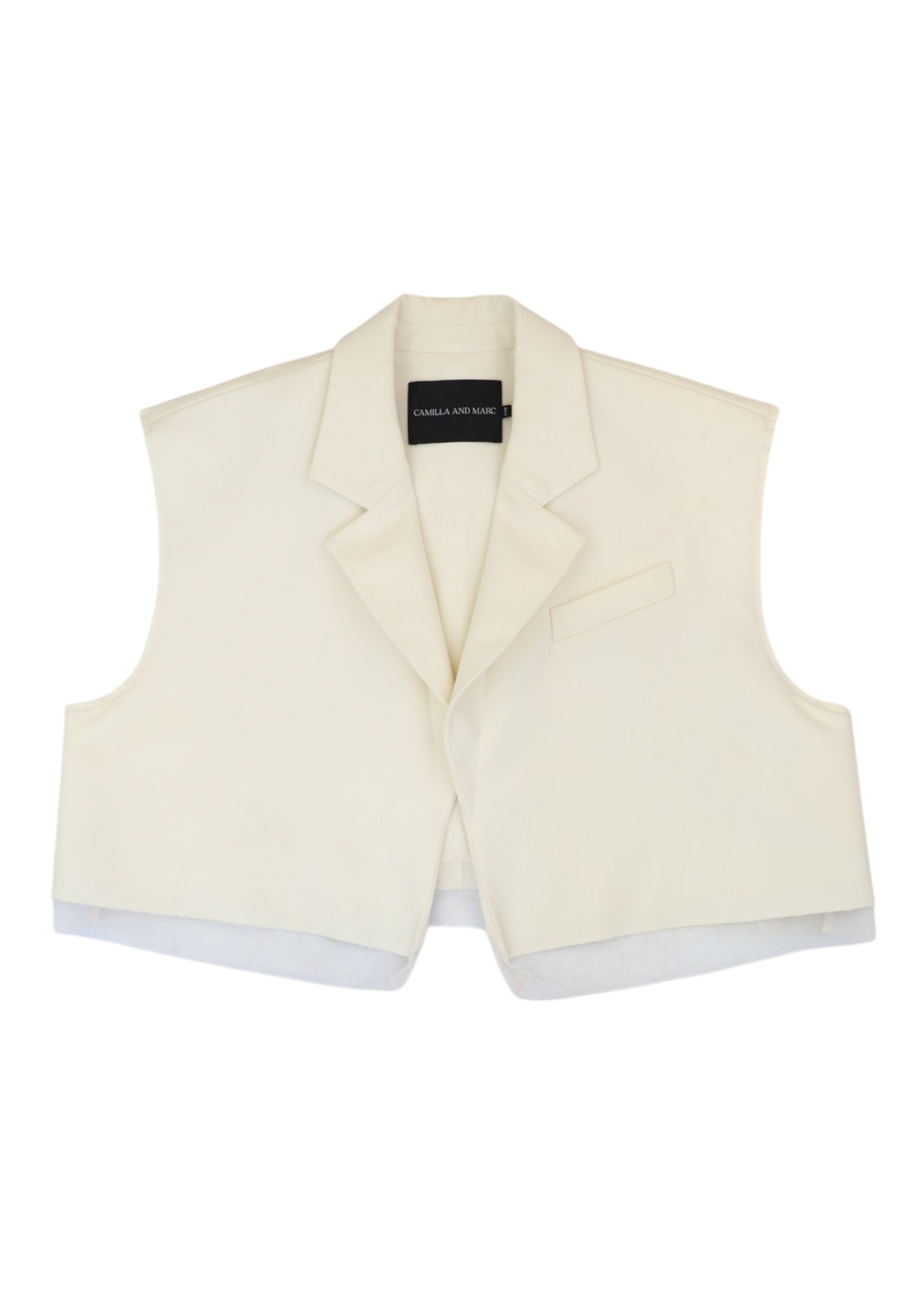 CAMILLA & MARC 'Archer Blazer' Cream Tulle Trim Vest