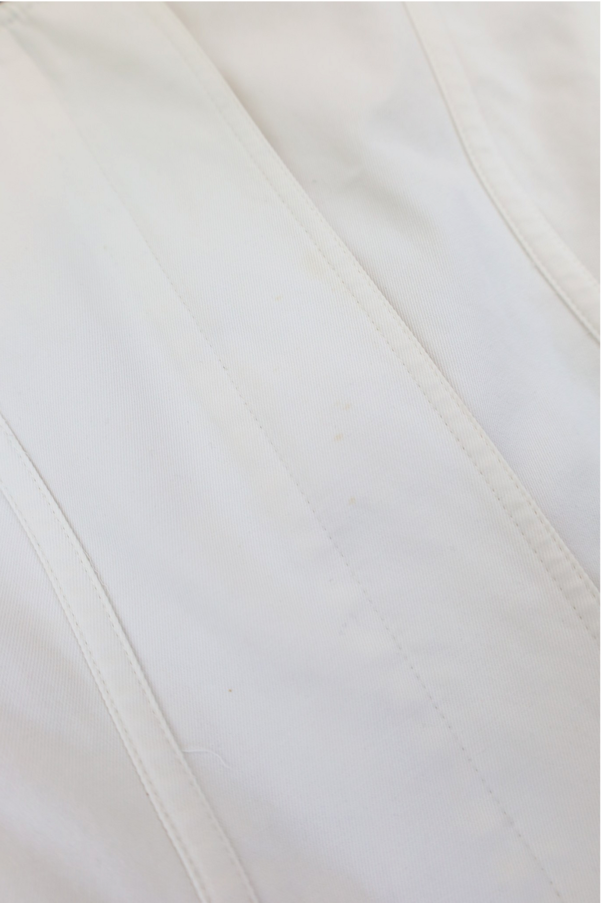 BURBERRY (AS IS) 2000s White Cotton Collarless Zip Jacket