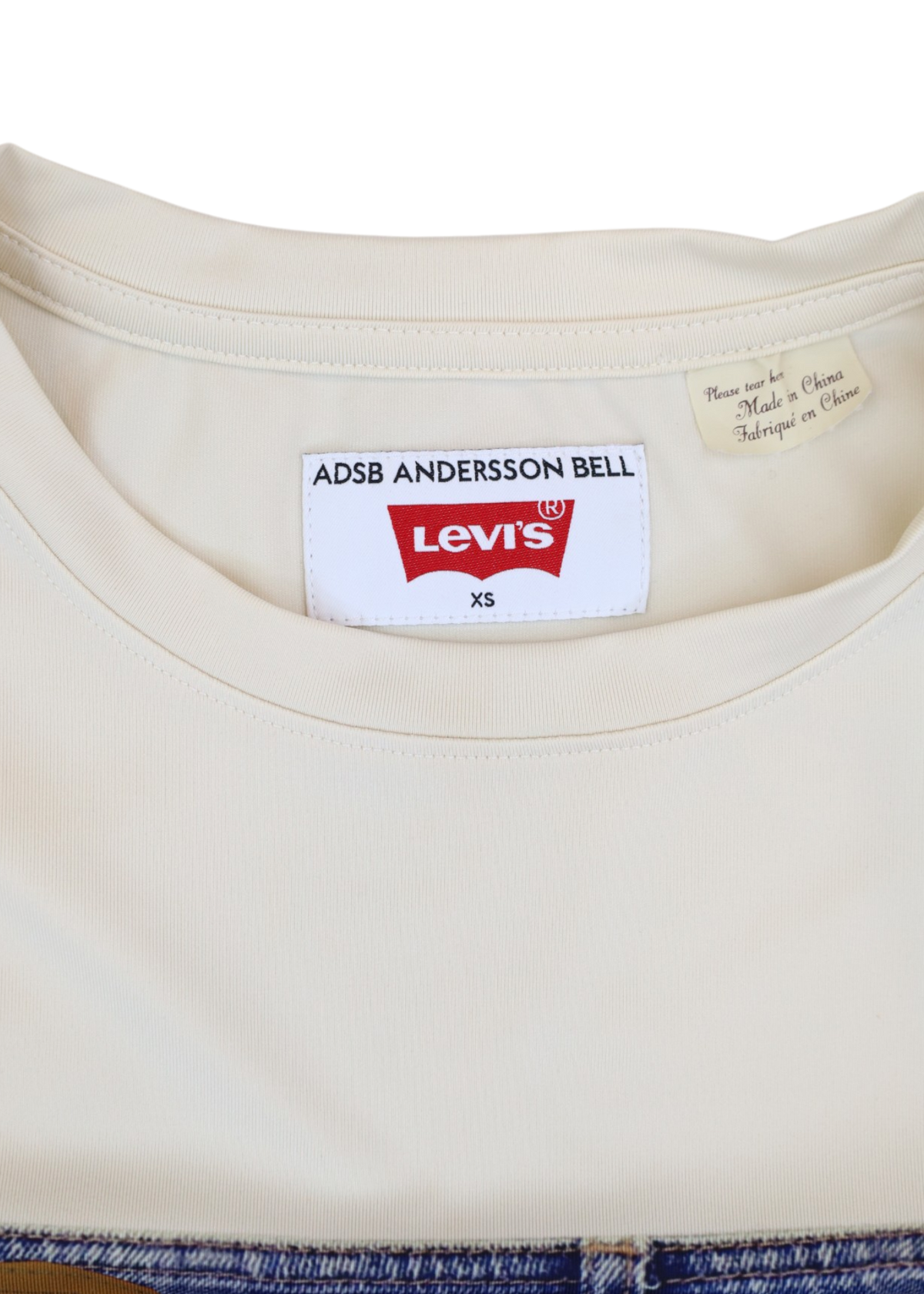 ANDERSSON BELL x LEVI'S Cream/Blue Trompe L'oeil Denim Print Top