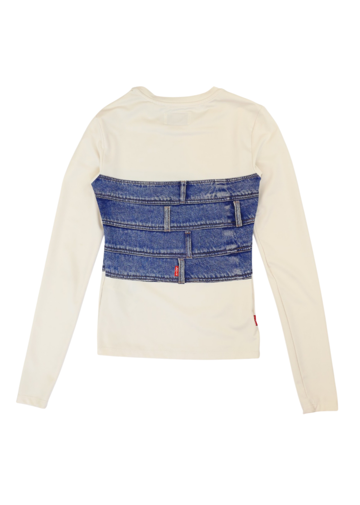 ANDERSSON BELL x LEVI'S Cream/Blue Trompe L'oeil Denim Print Top