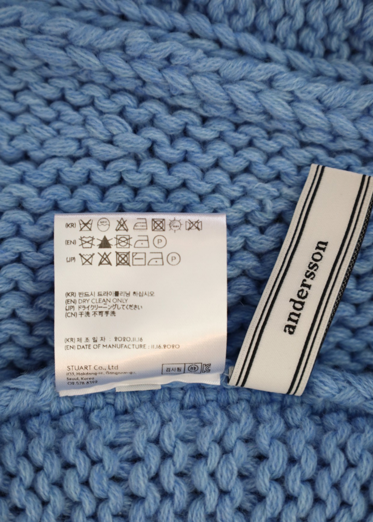 ANDERSSON BELL Baby Blue Cable Knit Tassel Vest