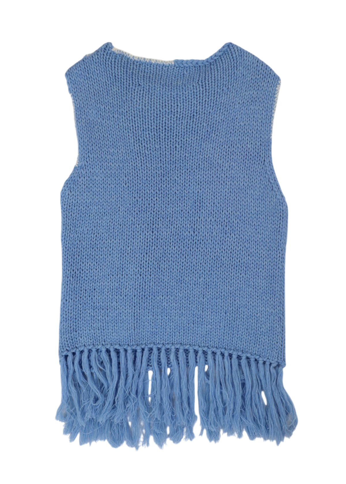 ANDERSSON BELL Baby Blue Cable Knit Tassel Vest
