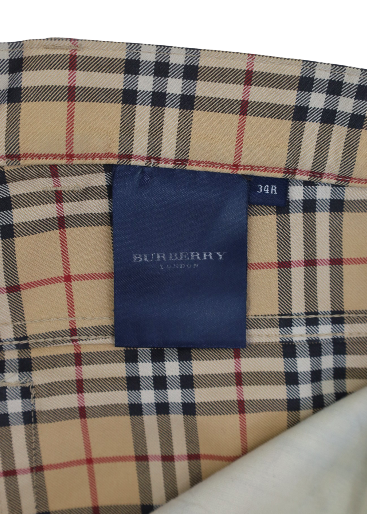 BURBERRY Beige/Red/White Novacheck Straight Leg Pant
