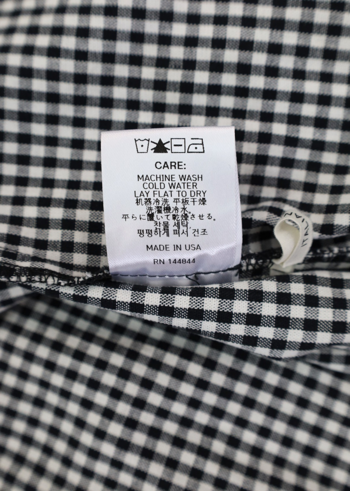 SANDY LIANG 'Beeper' Black/White Gingham Cotton Shirred Midi Dress