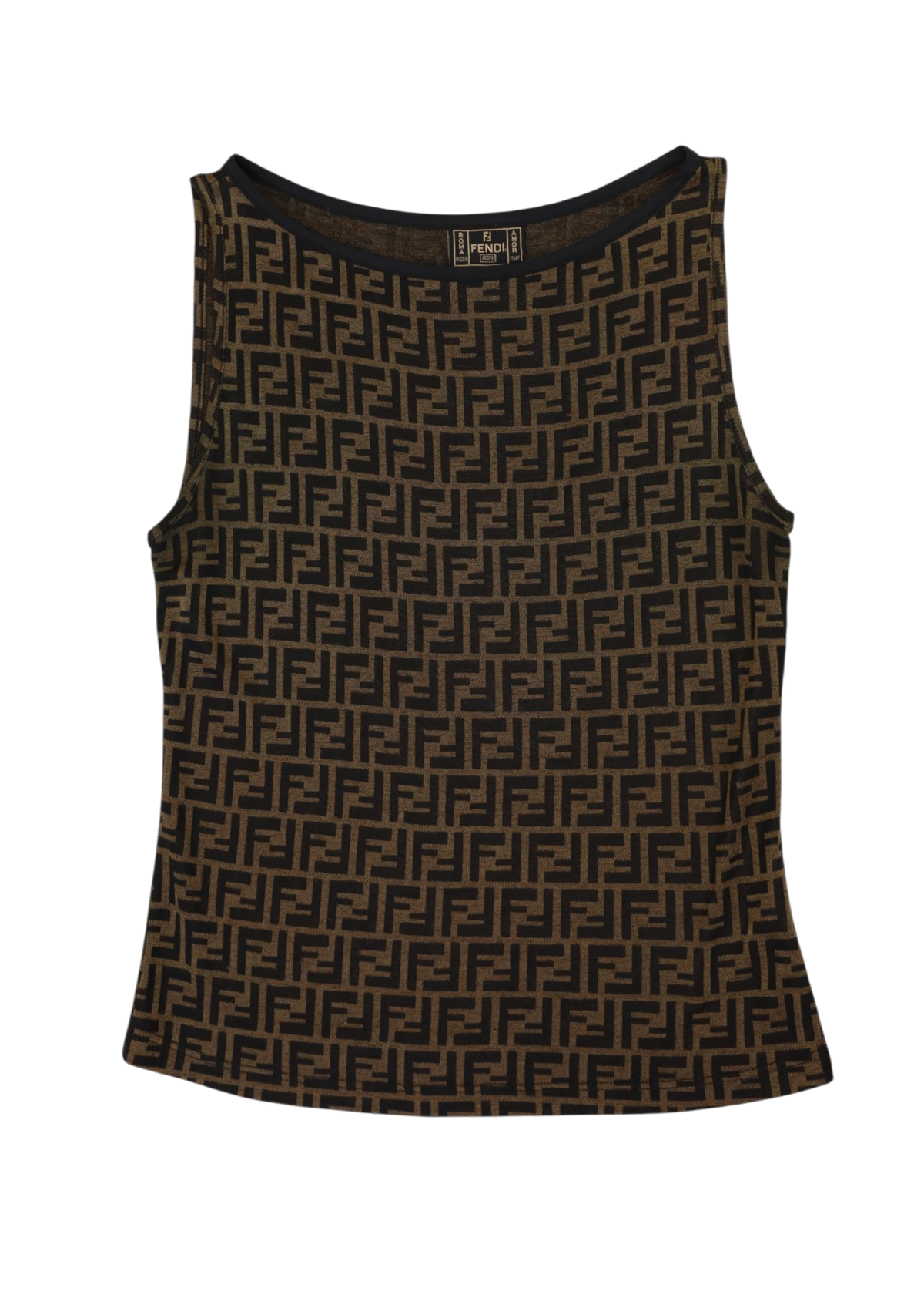 FENDI JEANS (AS IS) Brown/Black Monogram Tank