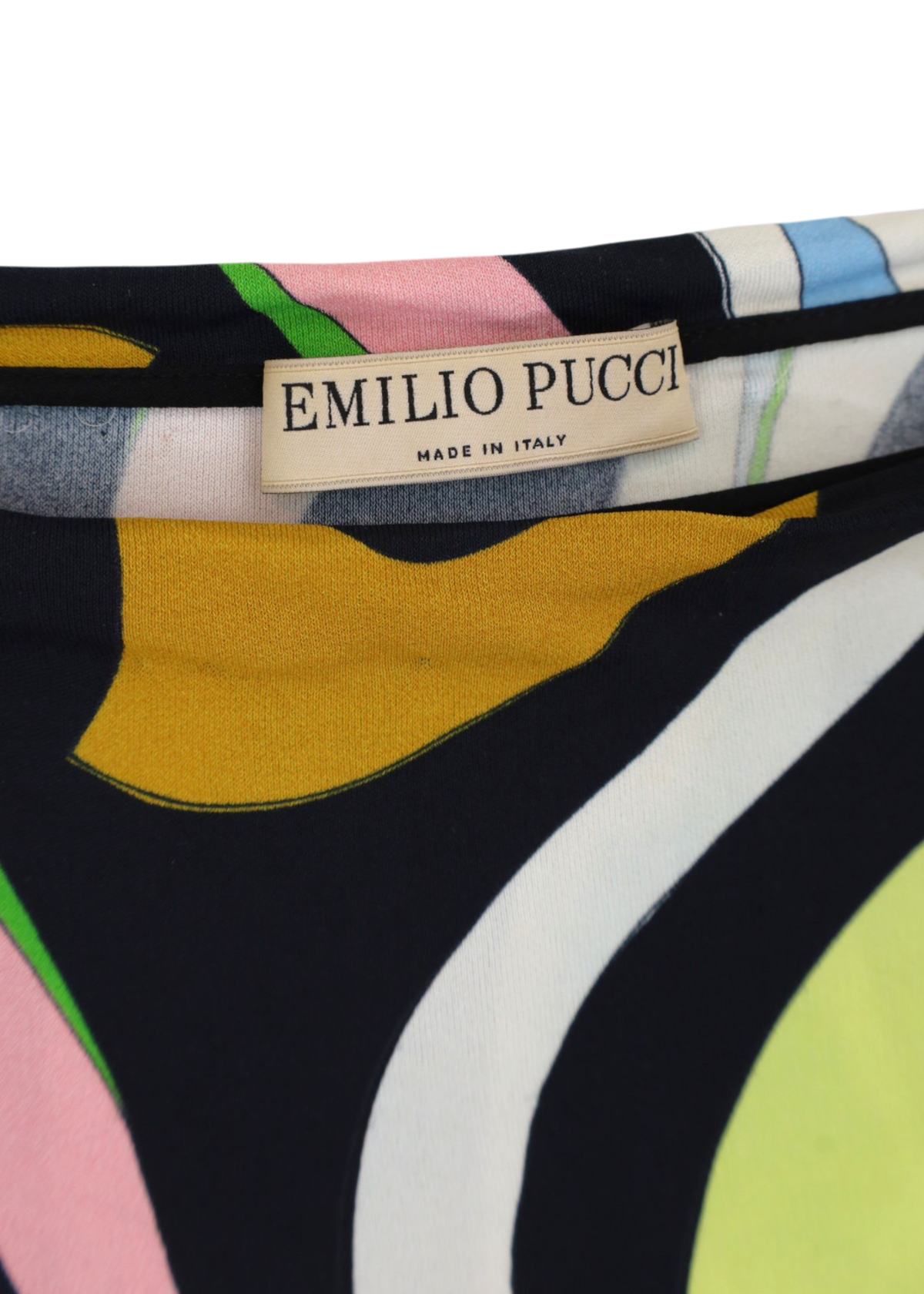 EMILIO PUCCI (AS IS) 'Marmo Jersey Blouse' Multicolour Boat Neck Top