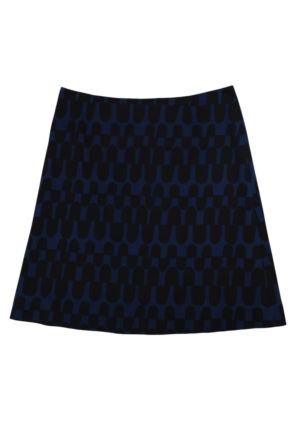 MARIMEKKO Navy/Black Pattern Cotton Midi Skirt